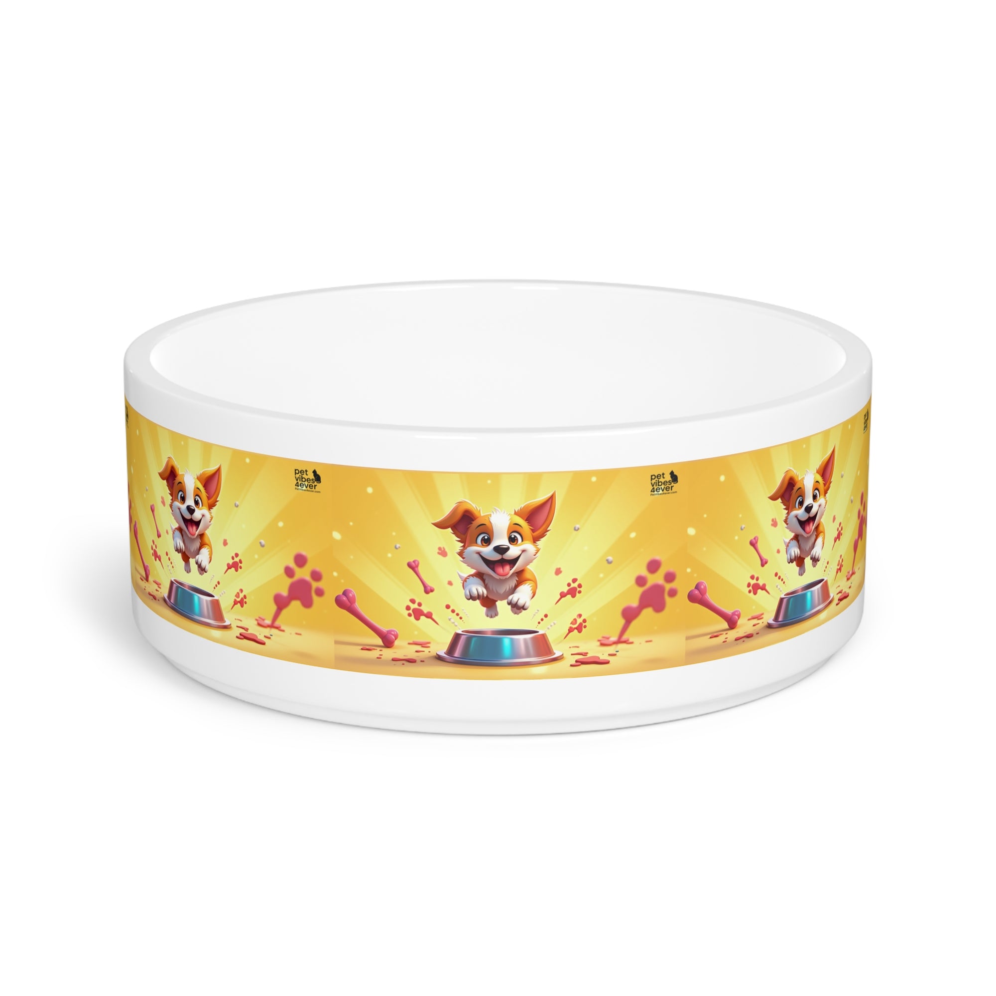 Cheerful Pet Bowl for Dogs, Fun Dog Bowl, Custom Pet Dish, Pet Gifts, Puppy Bowl, Dog Supplies