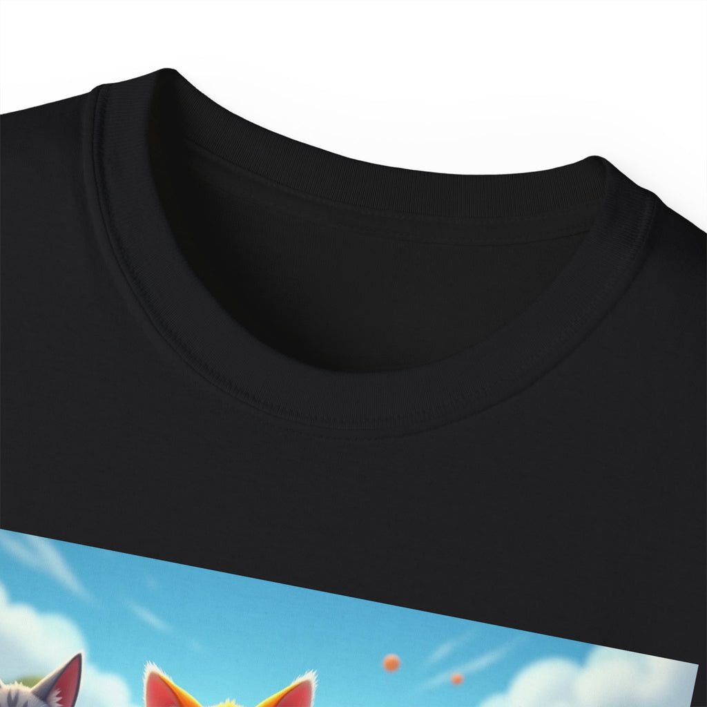 Cartoon Racing Friends Unisex Tee, Fun Gift for Gamers, Kid-Approved Style, Birthday Present, Family Game Night Apparel