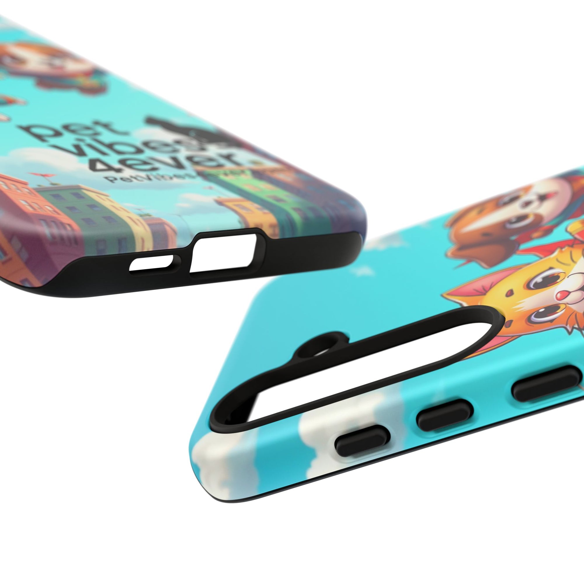 Pet Vibes Forever Tough Phone Cases, Cute Dog and Cat Design, Pet Lover Gift, Fun Phone Accessory, Animal Theme Decor