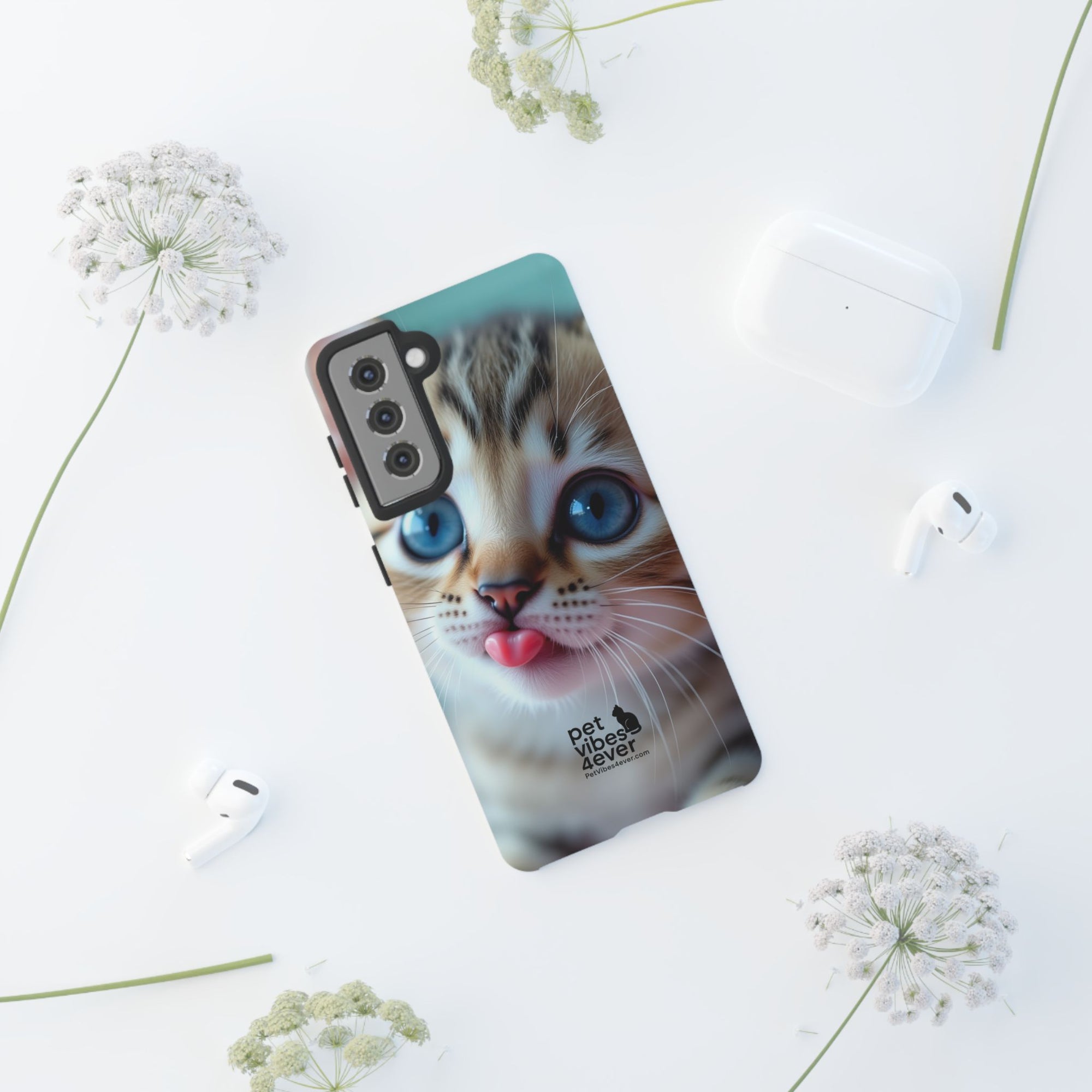 Cute Cat Phone Case, Pet Lover Gift, Durable Phone Cover, Animal Print Case, Cute Kitten Accessory