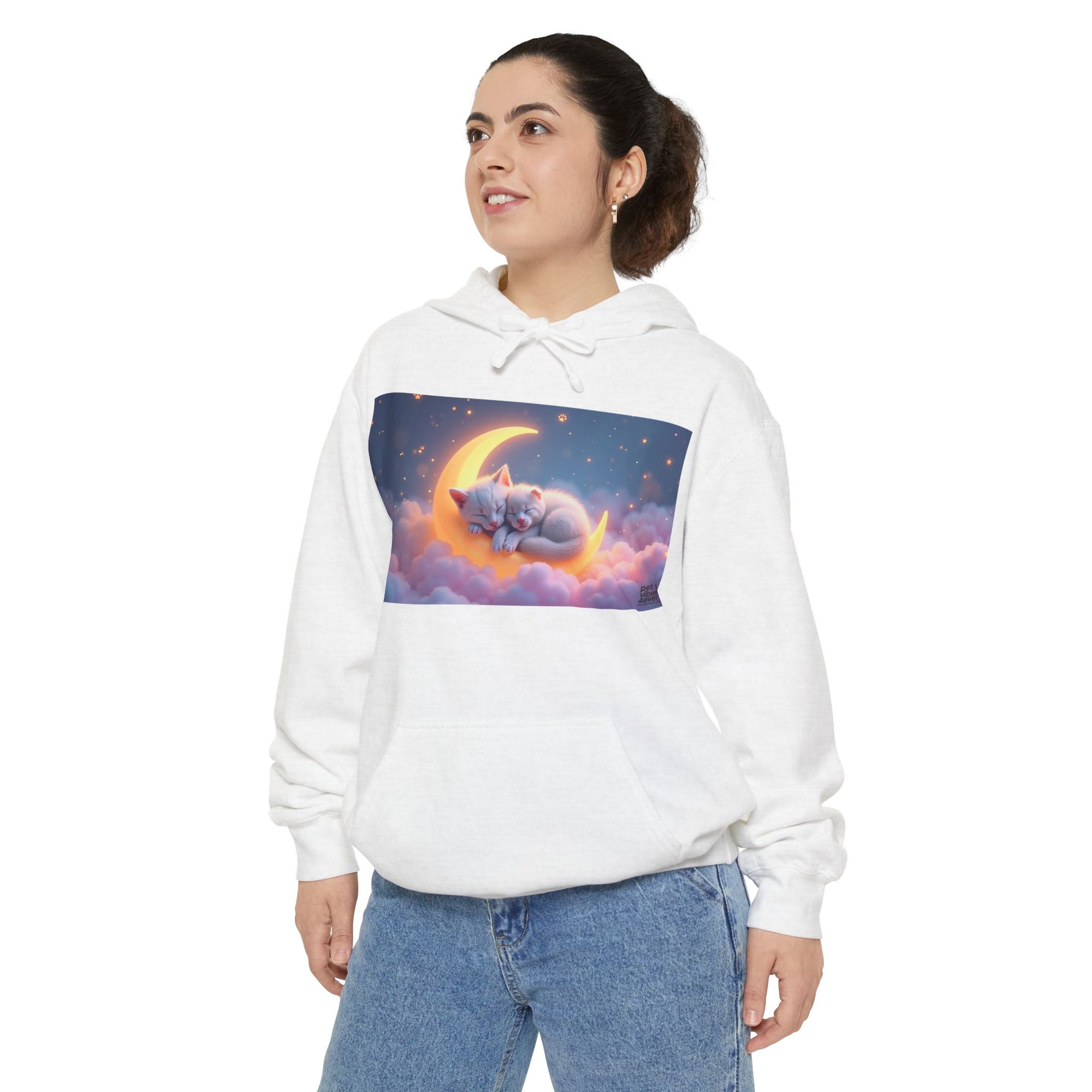 Dreamy Cat Hoodie, Cozy Unisex Hoodie, Cute Hoodie for Cat Lovers, Stylish Gift for Her, Relaxed Fashion for Everyday Use