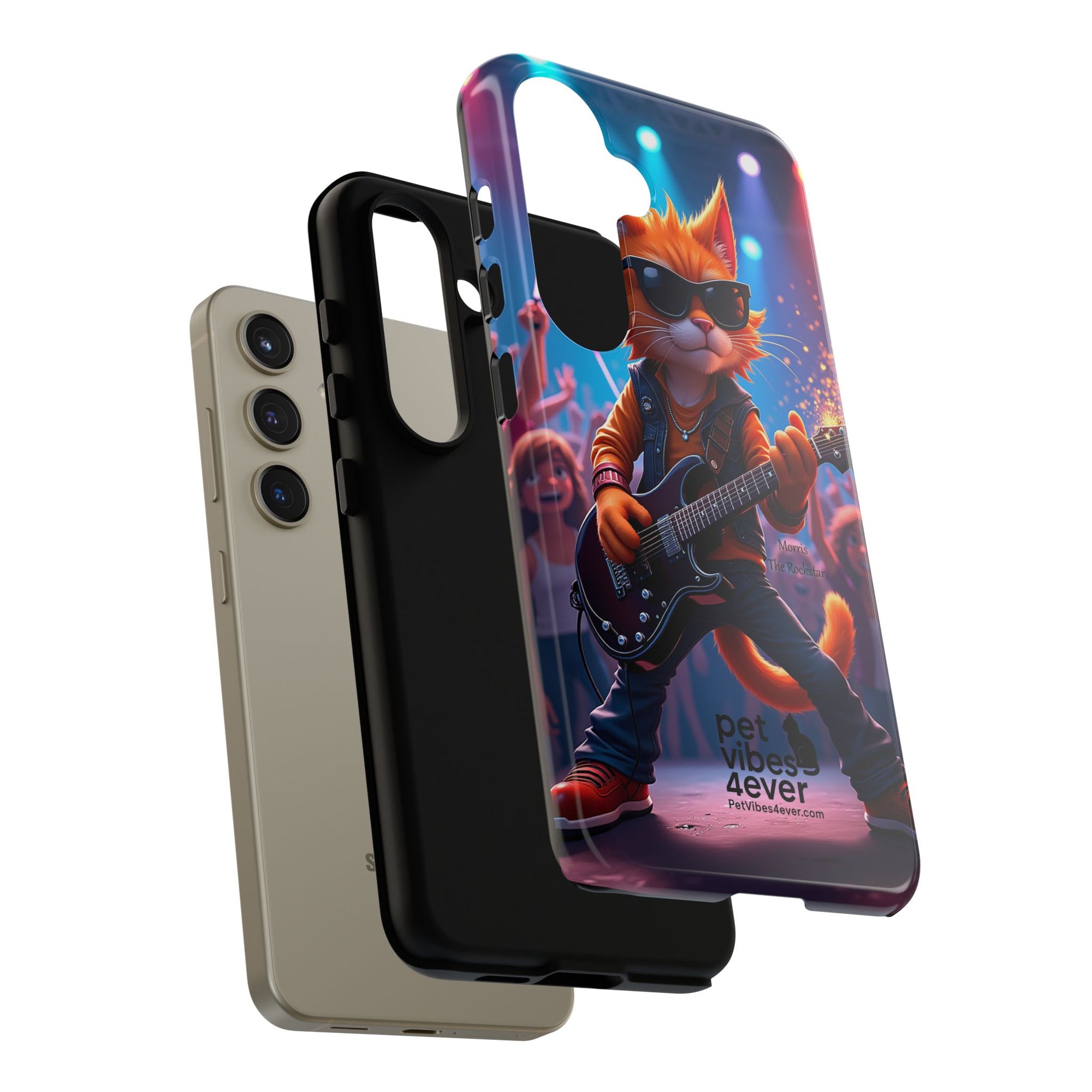 Guitar Cat Phone Case | Fun Pet Vibes | Unique Gift for Cat Lovers, Music Fans, Pet Owners, Birthday, Holidays, Personal Use