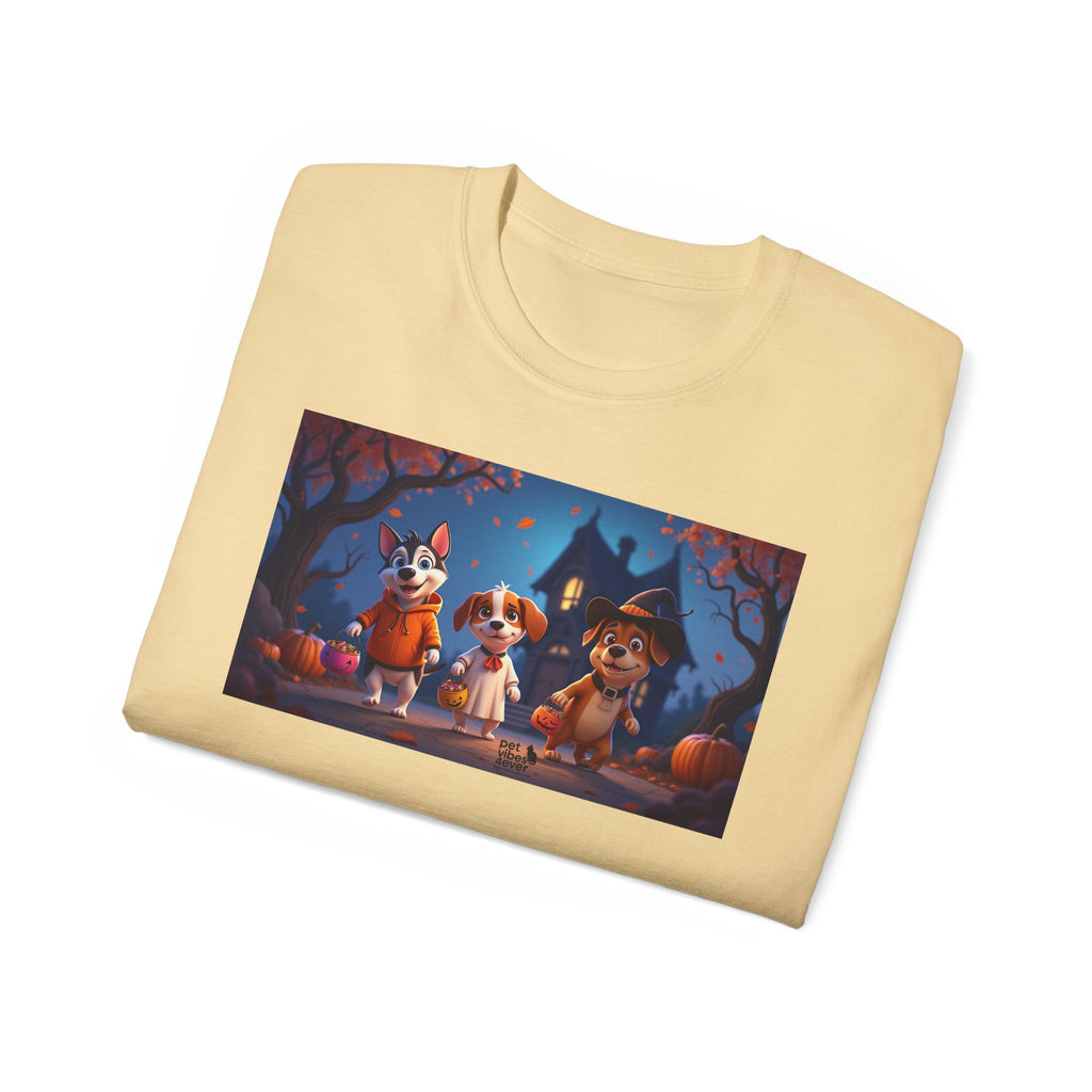Whimsical Halloween Animal Tee, Unisex Cotton Shirt, Cute Graphic Tee, Fall Festival Apparel, Spooky Season Gift