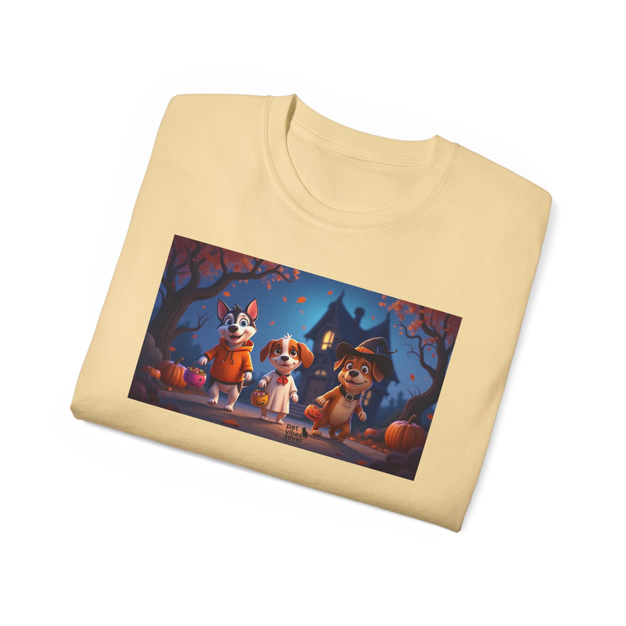 Whimsical Halloween Animal Tee, Unisex Cotton Shirt, Cute Graphic Tee, Fall Festival Apparel, Spooky Season Gift