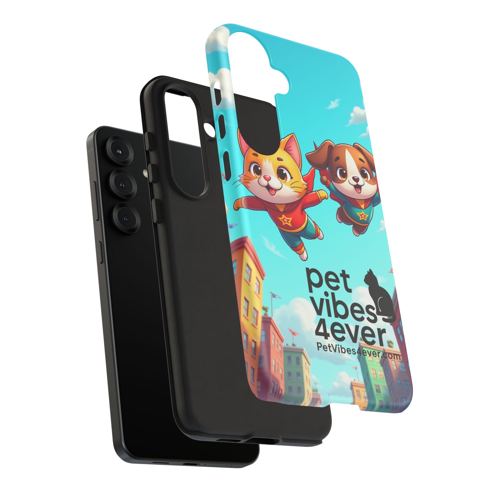 Pet Vibes Forever Tough Phone Cases, Cute Dog and Cat Design, Pet Lover Gift, Fun Phone Accessory, Animal Theme Decor