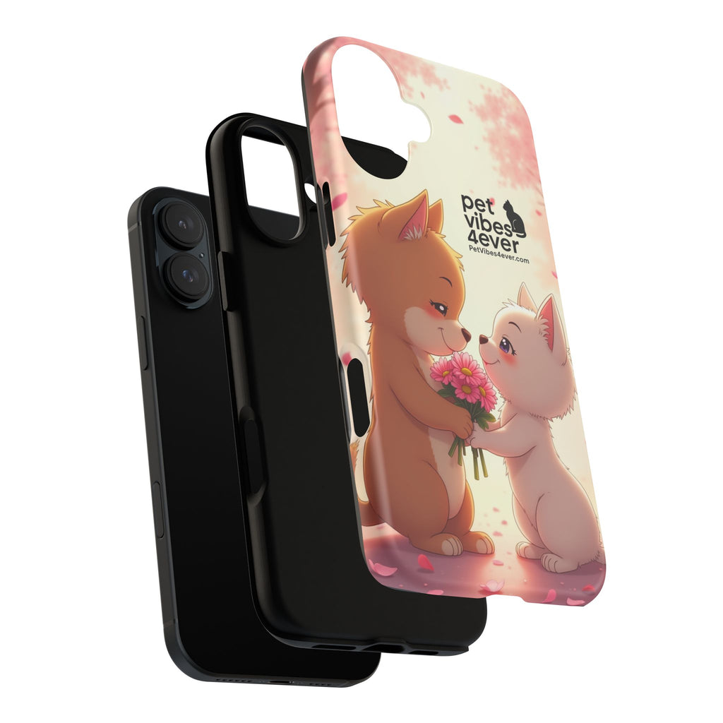 Cute Pet Phone Case, Animal Lovers Gift, Valentine’s Day Present, Custom Phone Cover, Happy Couple Design, Pet Vibes Forever