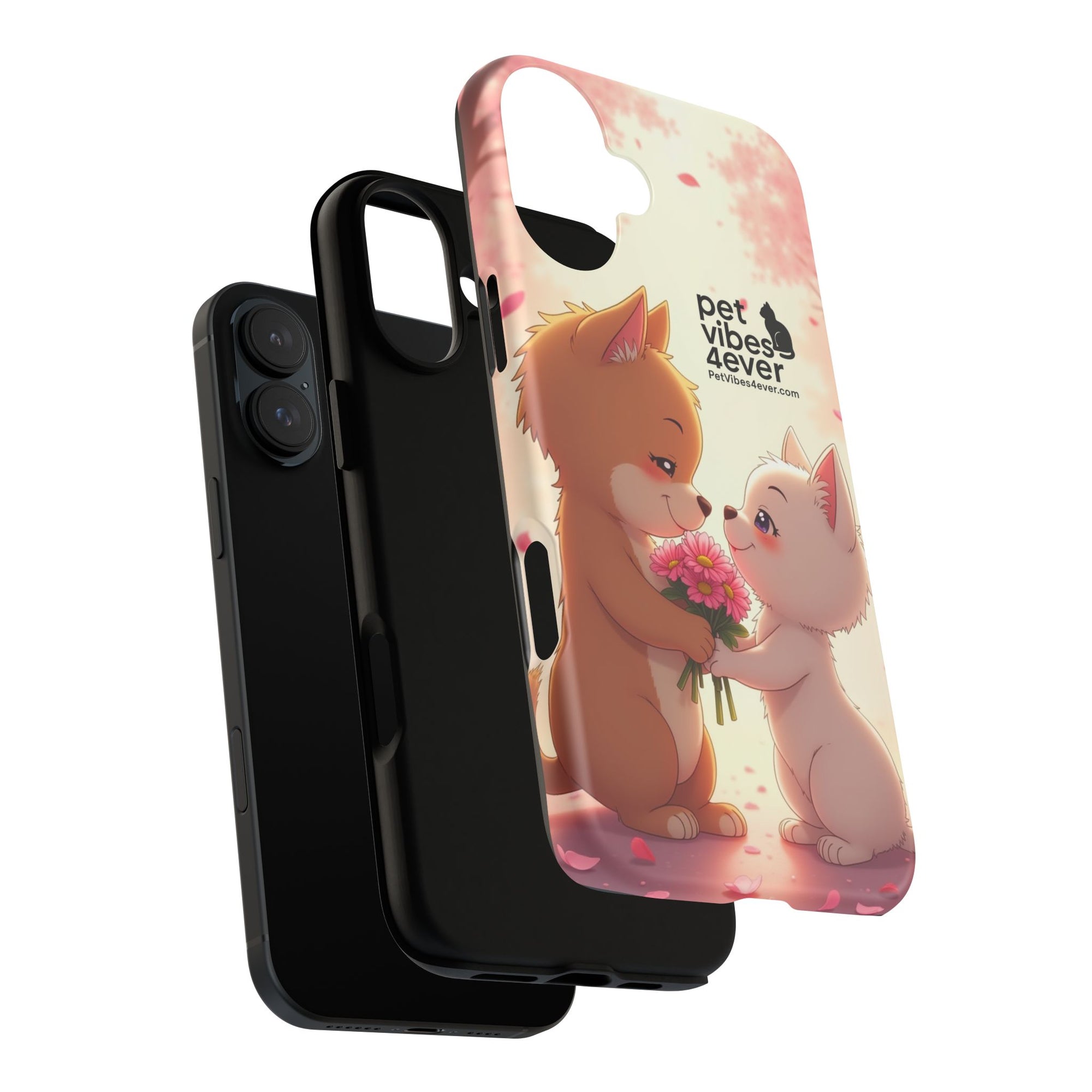 Cute Pet Phone Case, Animal Lovers Gift, Valentine’s Day Present, Custom Phone Cover, Happy Couple Design, Pet Vibes Forever