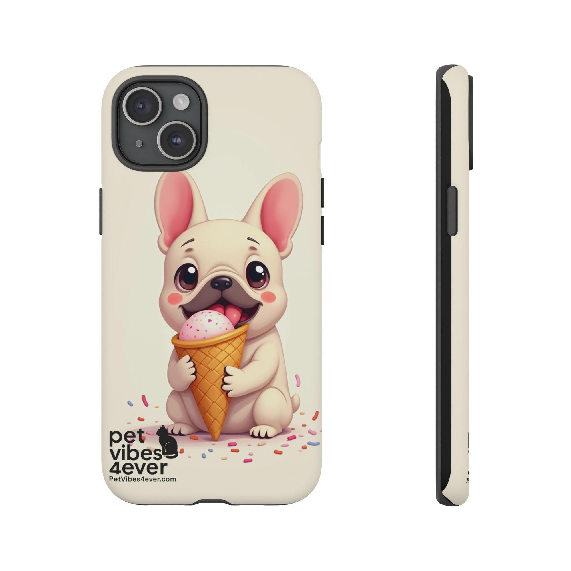 Cute Dog Case, Adorable Puppy Phone Cover, Pet Lover Gift, Ice Cream Design, Fun Accessories for Pet Owners