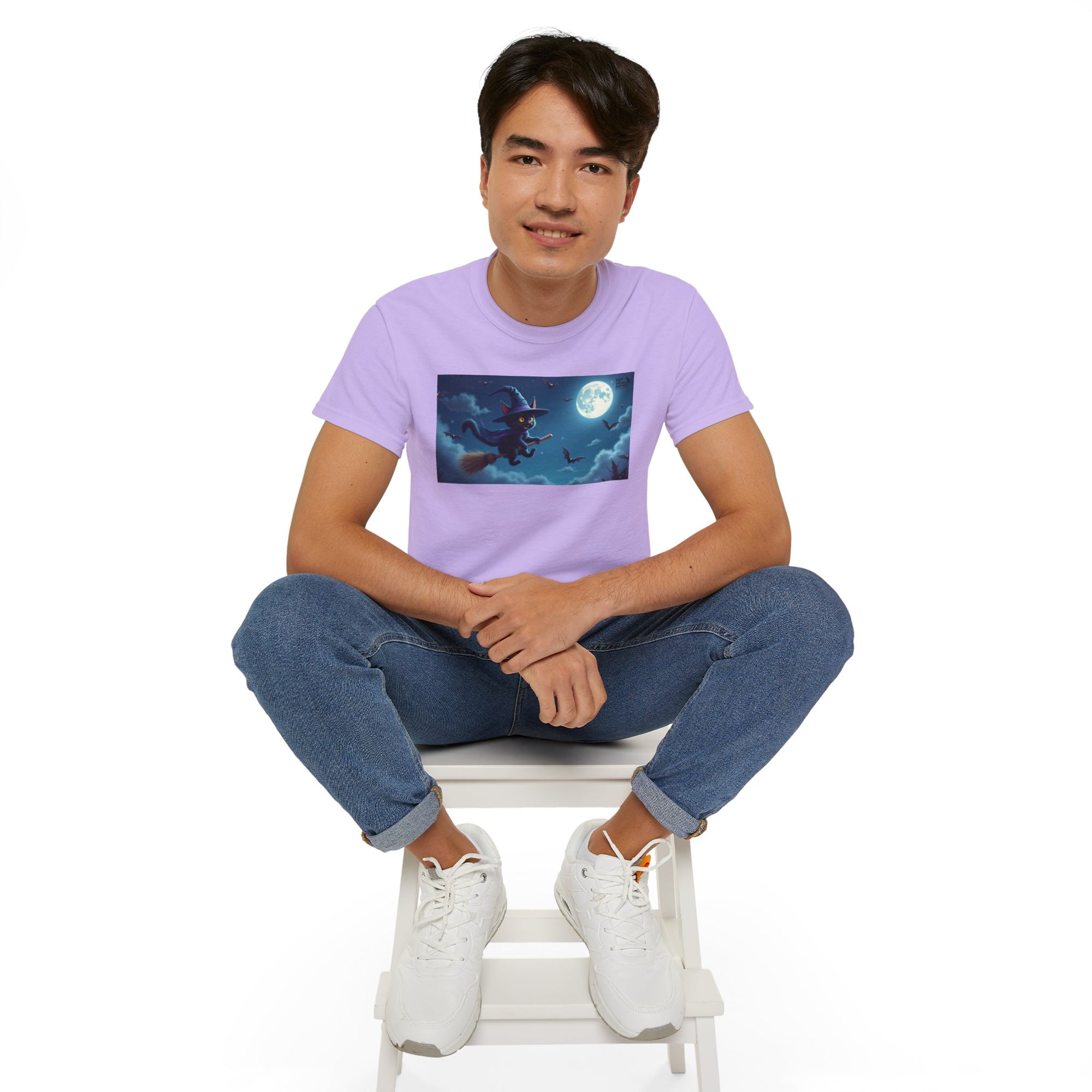 Moonlit Witch Unisex Tee | Spooky Vibes, Halloween Must-Have, Cozy Gift, Comfortable Everyday Wear, Magical Spirit Apparel