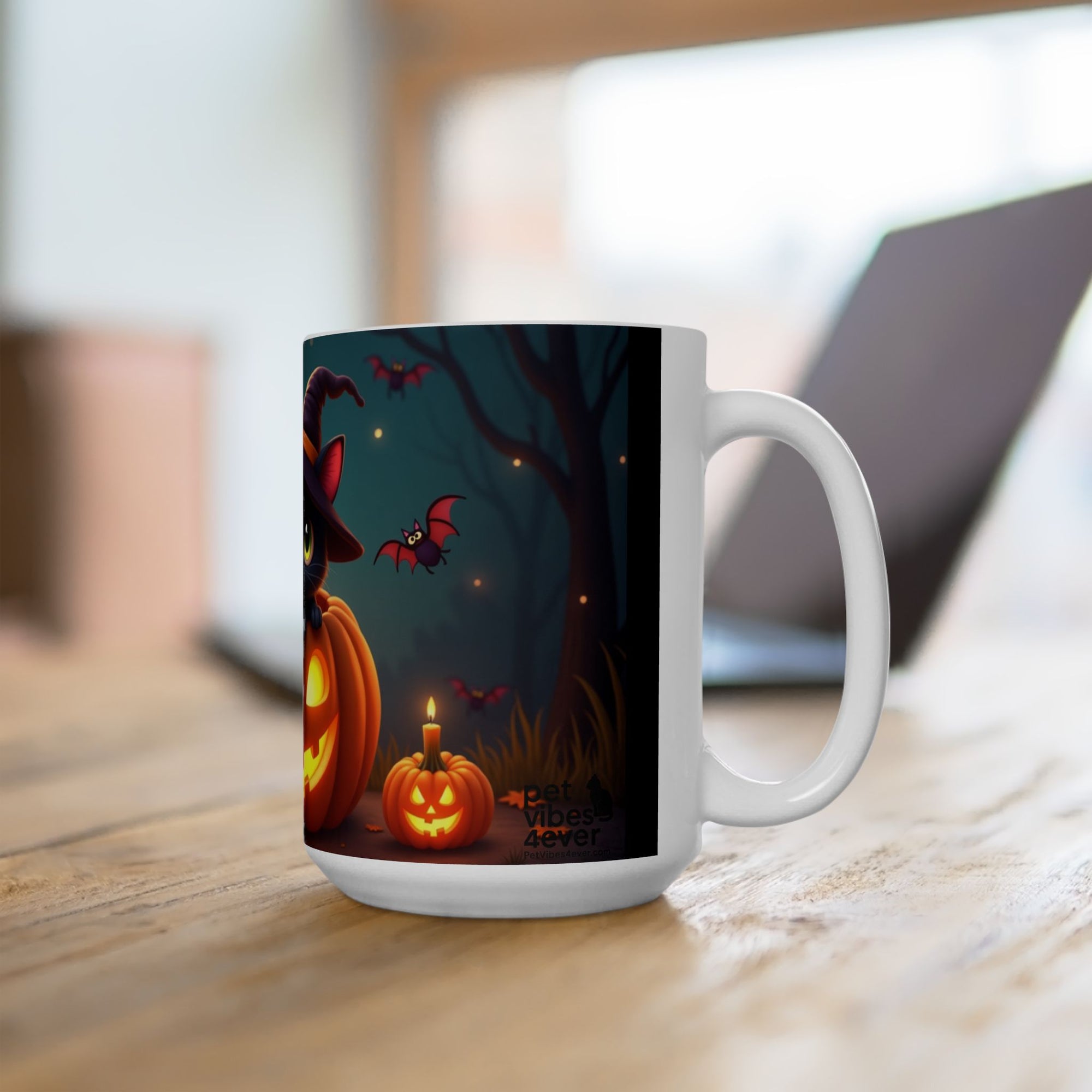 Spooktacular Halloween Cat Mug, Cute Black Cat Mug, Halloween Decor, Pumpkin Mug, Cozy Drinkware, Gift for Cat Lovers