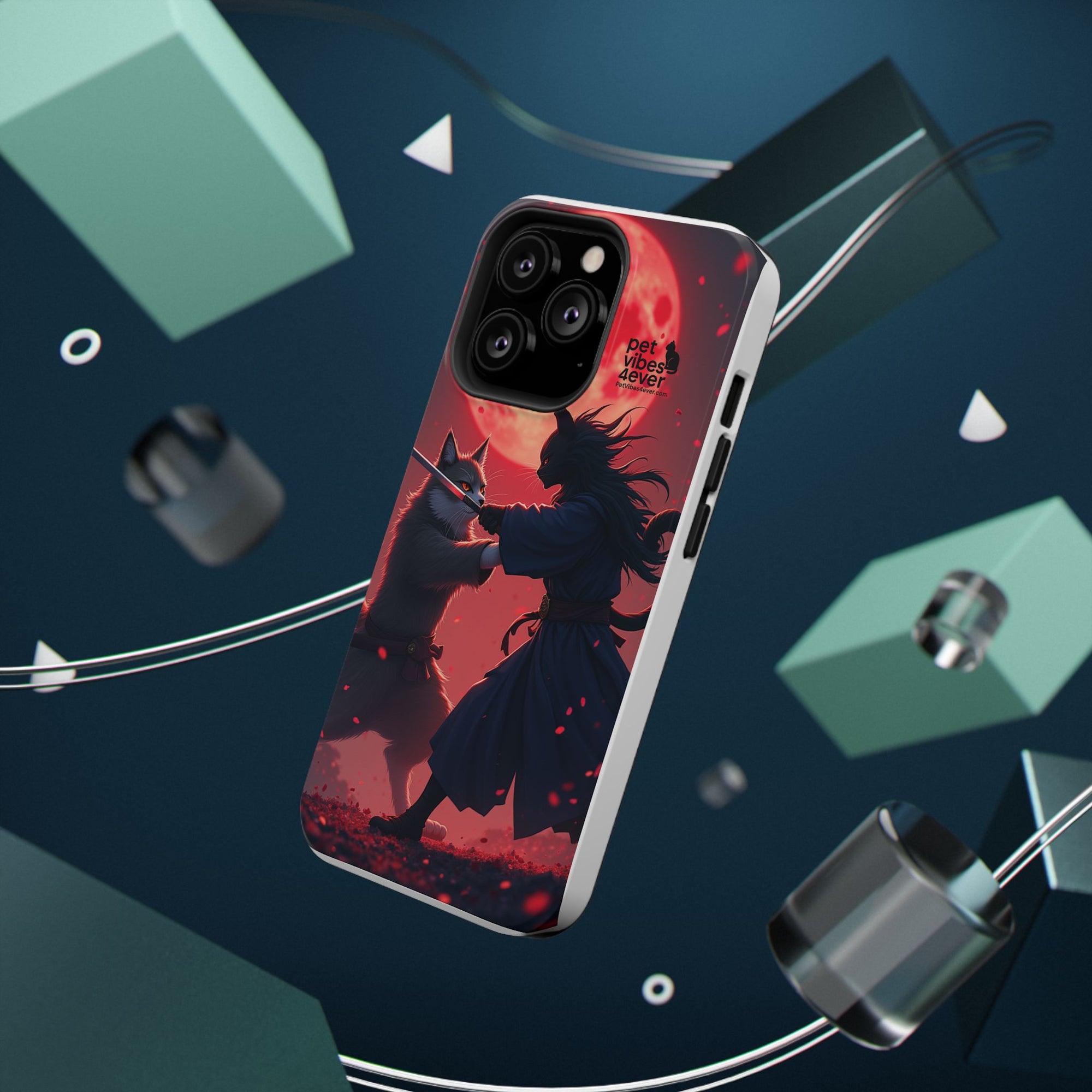 Samurai Cat Phone Case – Impact-Resistant, Pet Lovers, Cool Tech Accessories, Anime Aesthetic, Unique Gifts