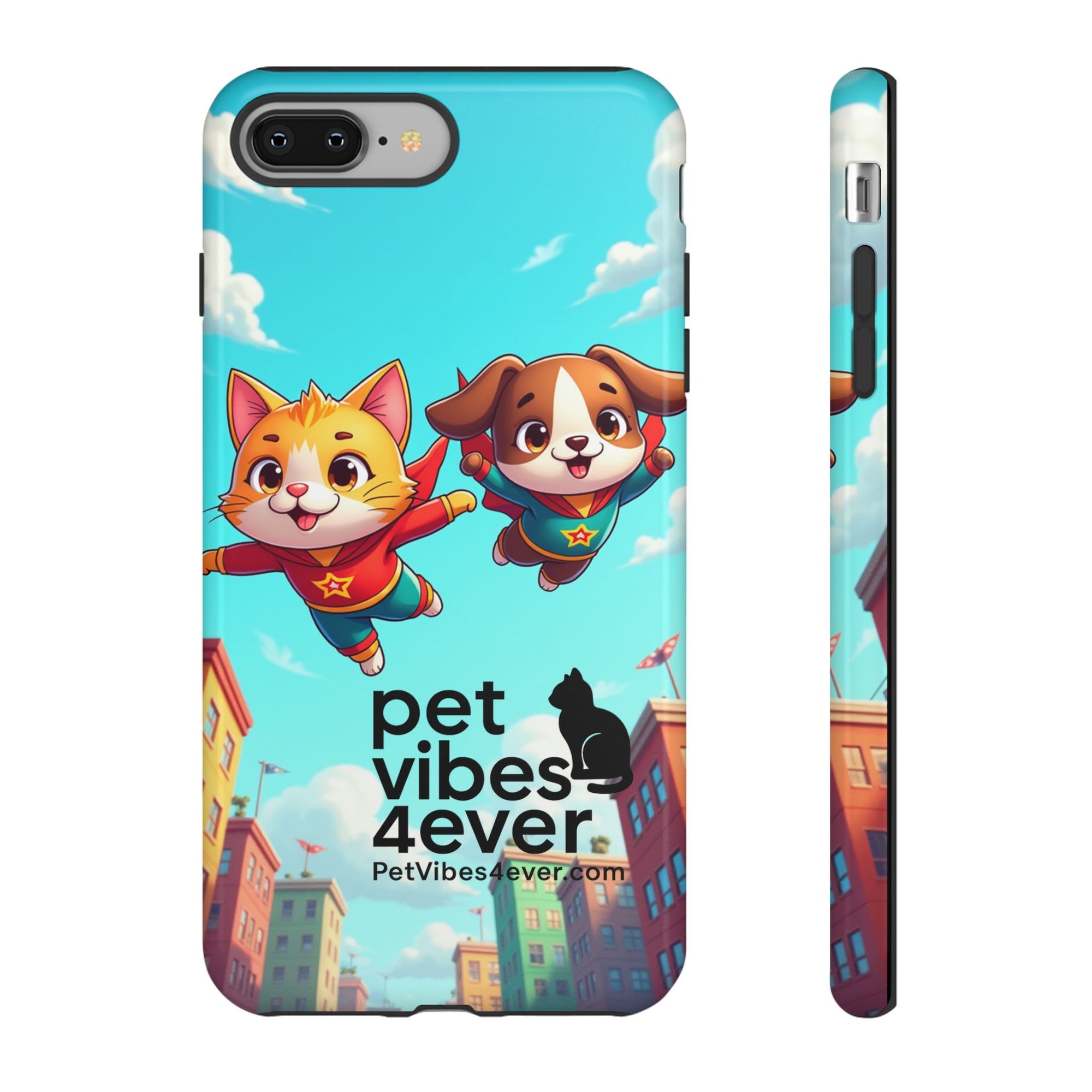 Pet Vibes Phone Case - Playful Cat and Dog Design, Animal Lover Gift, Cute Pet Accessory, Colorful Phone Cover, Fun Pet Gifts