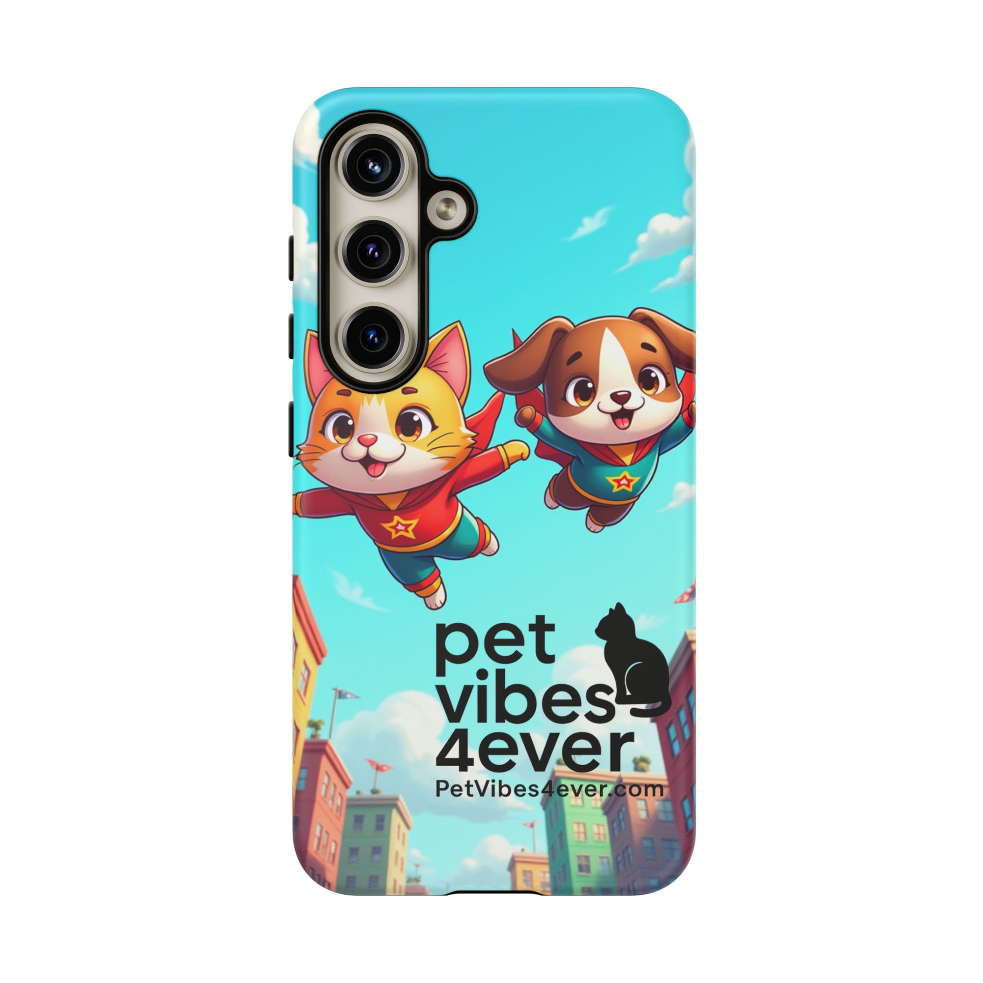 Pet Vibes Forever Tough Phone Cases, Cute Dog and Cat Design, Pet Lover Gift, Fun Phone Accessory, Animal Theme Decor