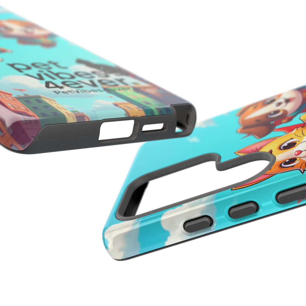 Pet Vibes Forever Tough Phone Cases, Cute Dog and Cat Design, Pet Lover Gift, Fun Phone Accessory, Animal Theme Decor