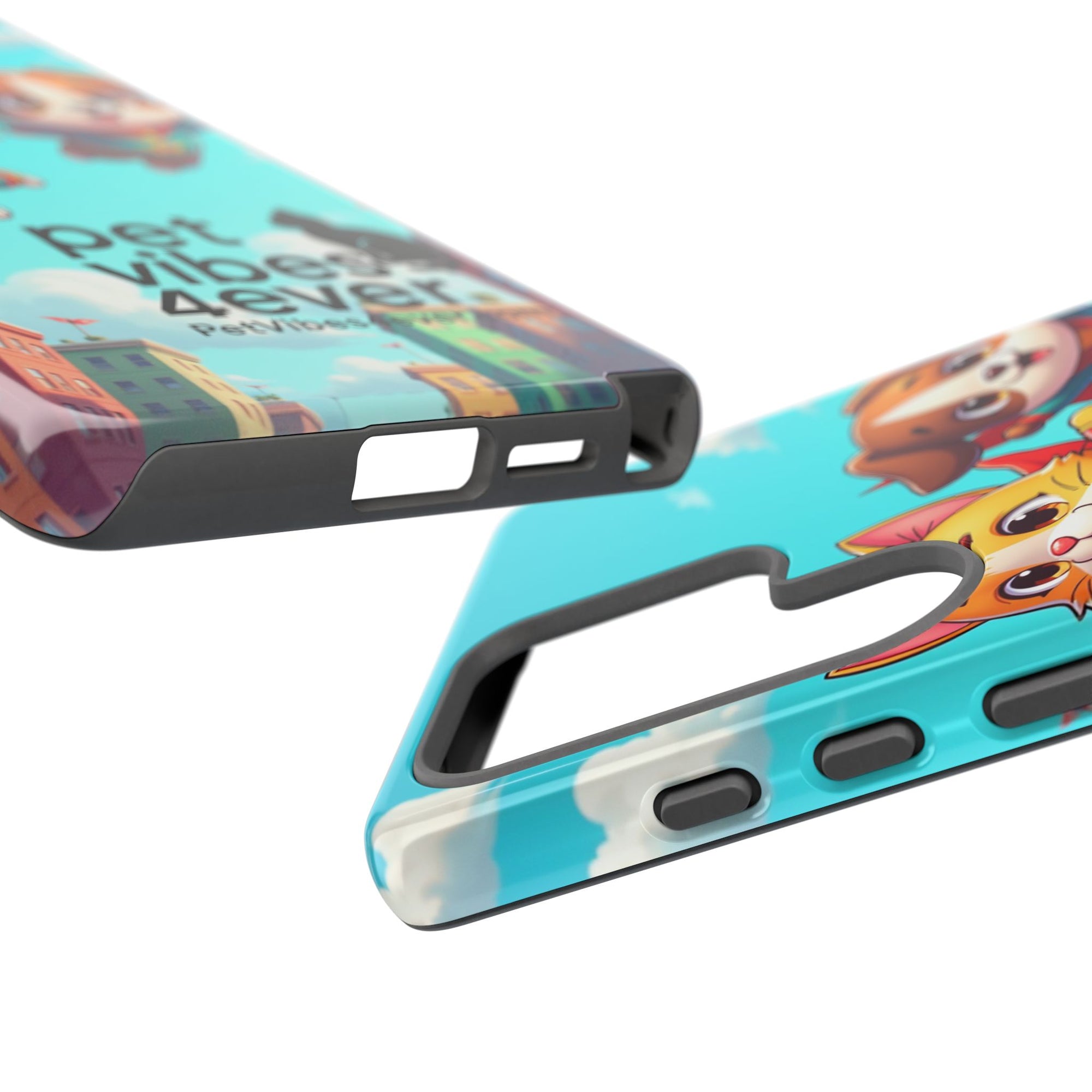 Pet Vibes Forever Tough Phone Cases, Cute Dog and Cat Design, Pet Lover Gift, Fun Phone Accessory, Animal Theme Decor