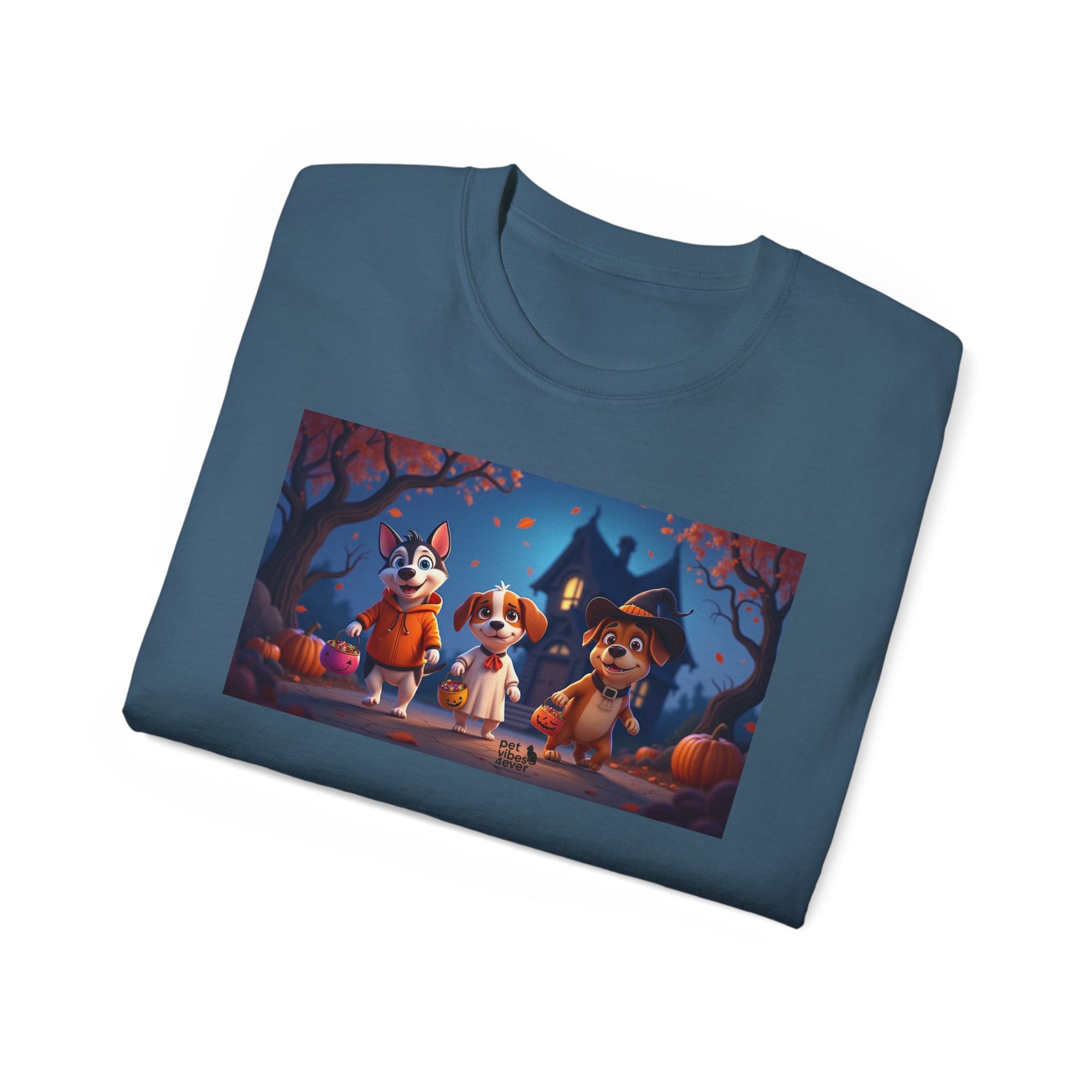 Whimsical Halloween Animal Tee, Unisex Cotton Shirt, Cute Graphic Tee, Fall Festival Apparel, Spooky Season Gift