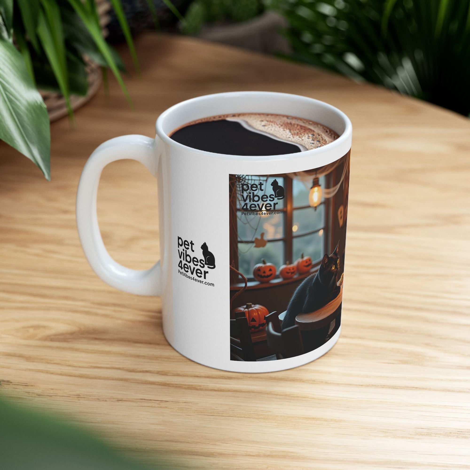 Whimsical Skeleton Cat Mug: Cozy Coffee Cup, Halloween Decor, Gift for Cat Lovers, Unique Kitchenware