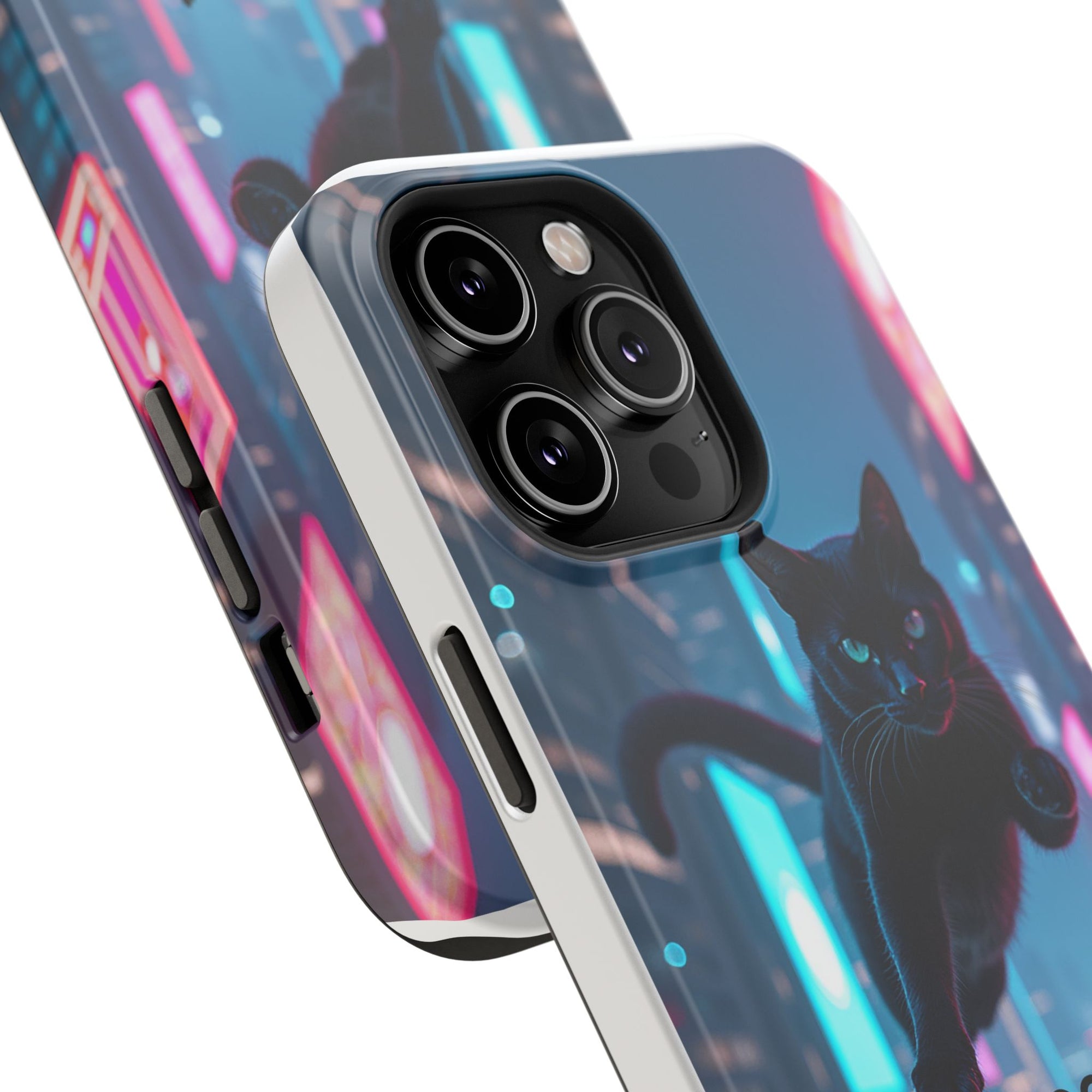 Cat-Themed Phone Case with Pet Vibes Design, Impact-Resistant Phone Case, Gift for Cat Lovers, Cute Pet Merchandise, Stylish Phone Accessory