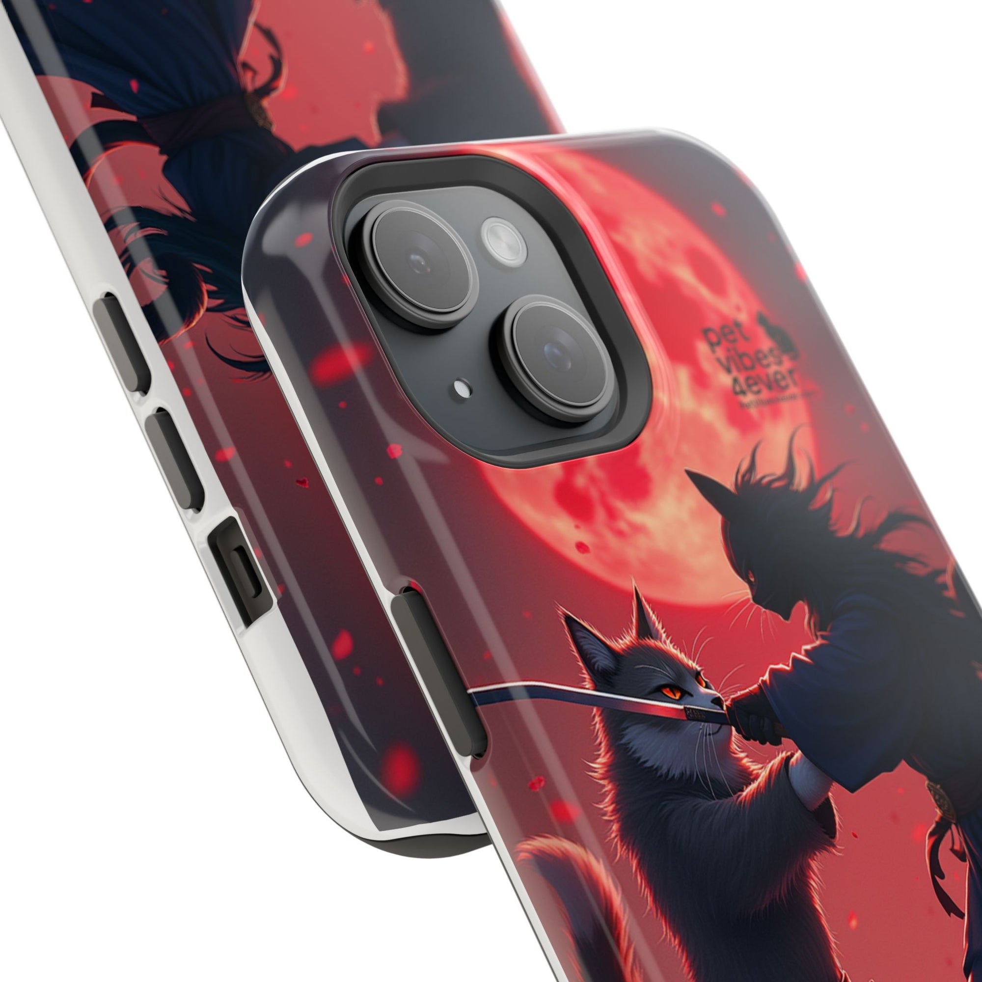 Samurai Cat Phone Case – Impact-Resistant, Pet Lovers, Cool Tech Accessories, Anime Aesthetic, Unique Gifts