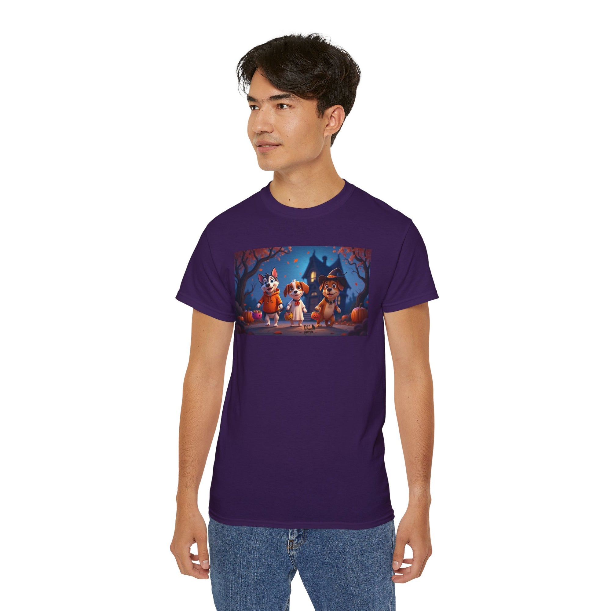 Whimsical Halloween Animal Tee, Unisex Cotton Shirt, Cute Graphic Tee, Fall Festival Apparel, Spooky Season Gift