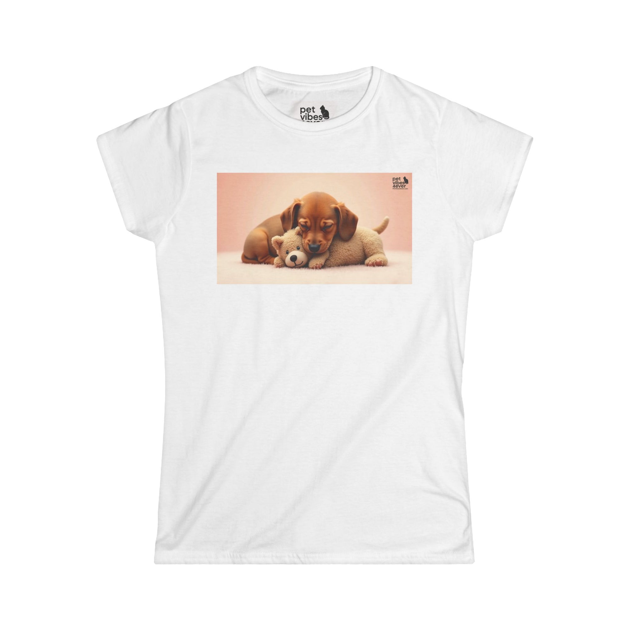 Adorable Puppy Love Women's Softstyle Tee, Cute Pet T-Shirt, Dog Lover Gift, Animal Lover Shirt, Perfect for Casual Wear
