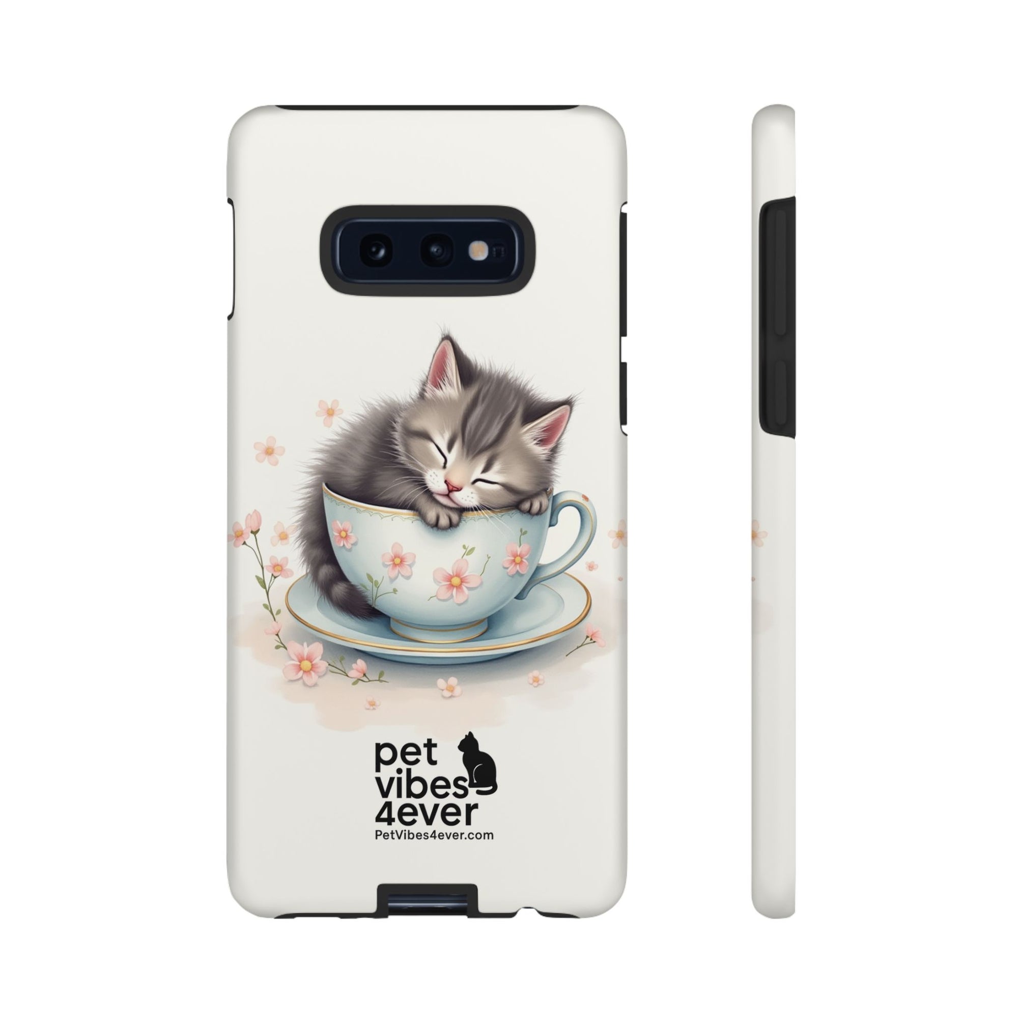 Cute Cat Phone Case, Pet Lover Gift, Soft Kitty Design, Floral Tech Accessory, Unique Animal Case, iPhone Cover, Birthday Present