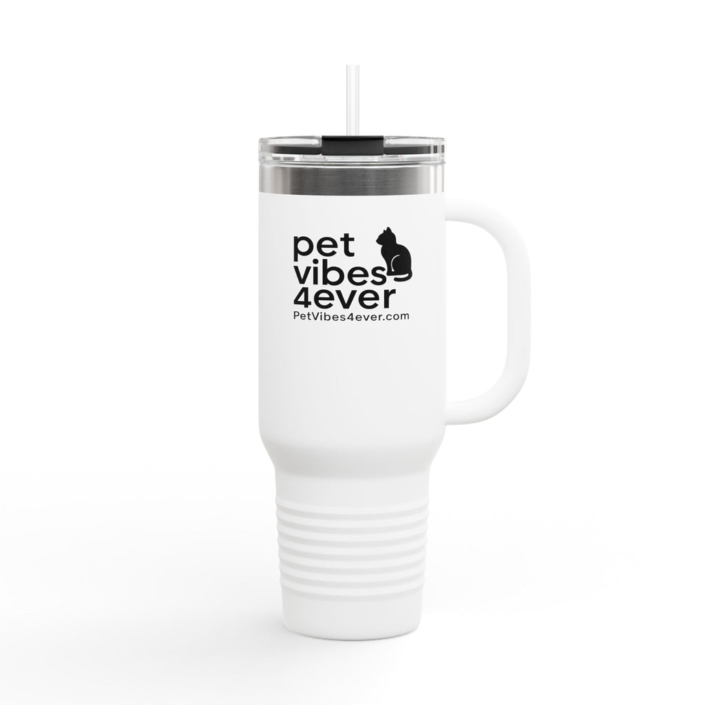 Personalized Pet Vibes Insulated Travel Mug, Perfect for Animal Lovers, Great for Road Trips, Coffee, Tea, Gifts