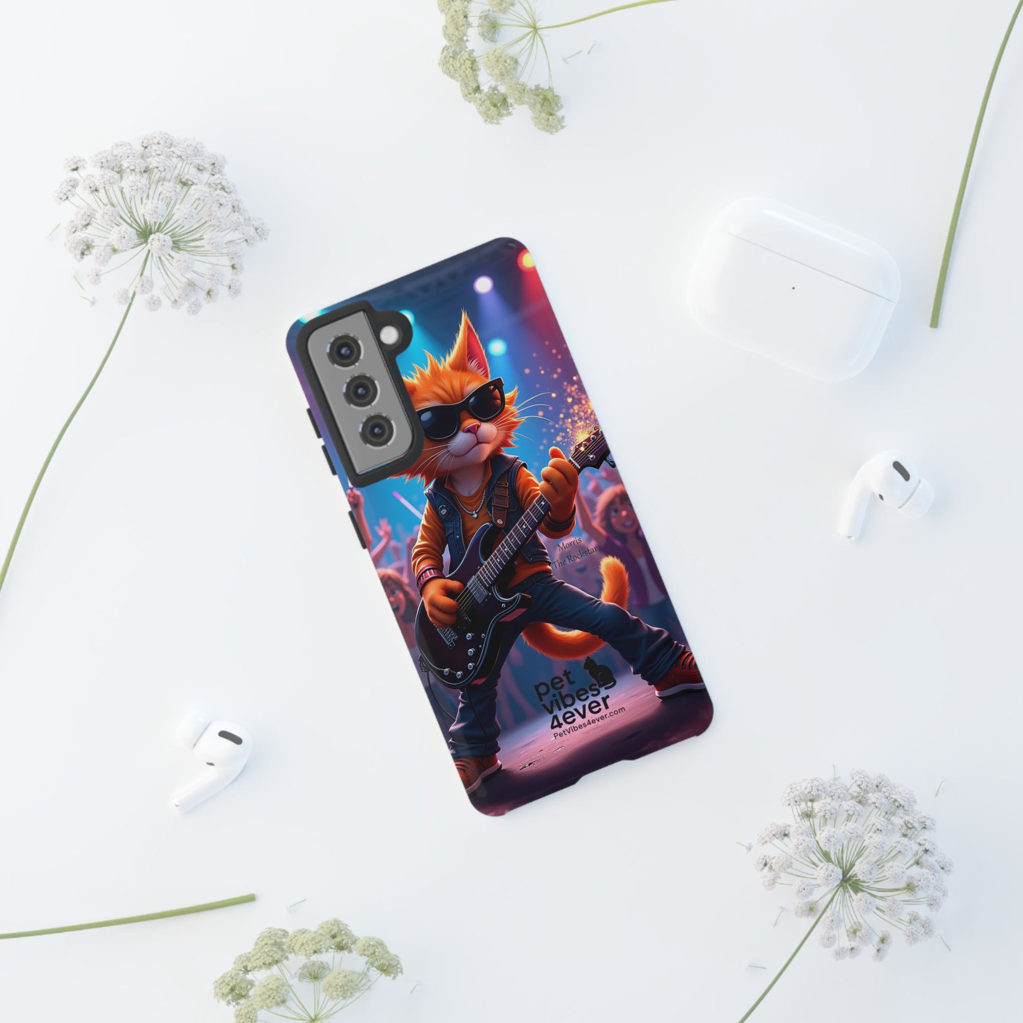 Guitar Cat Phone Case | Fun Pet Vibes | Unique Gift for Cat Lovers, Music Fans, Pet Owners, Birthday, Holidays, Personal Use