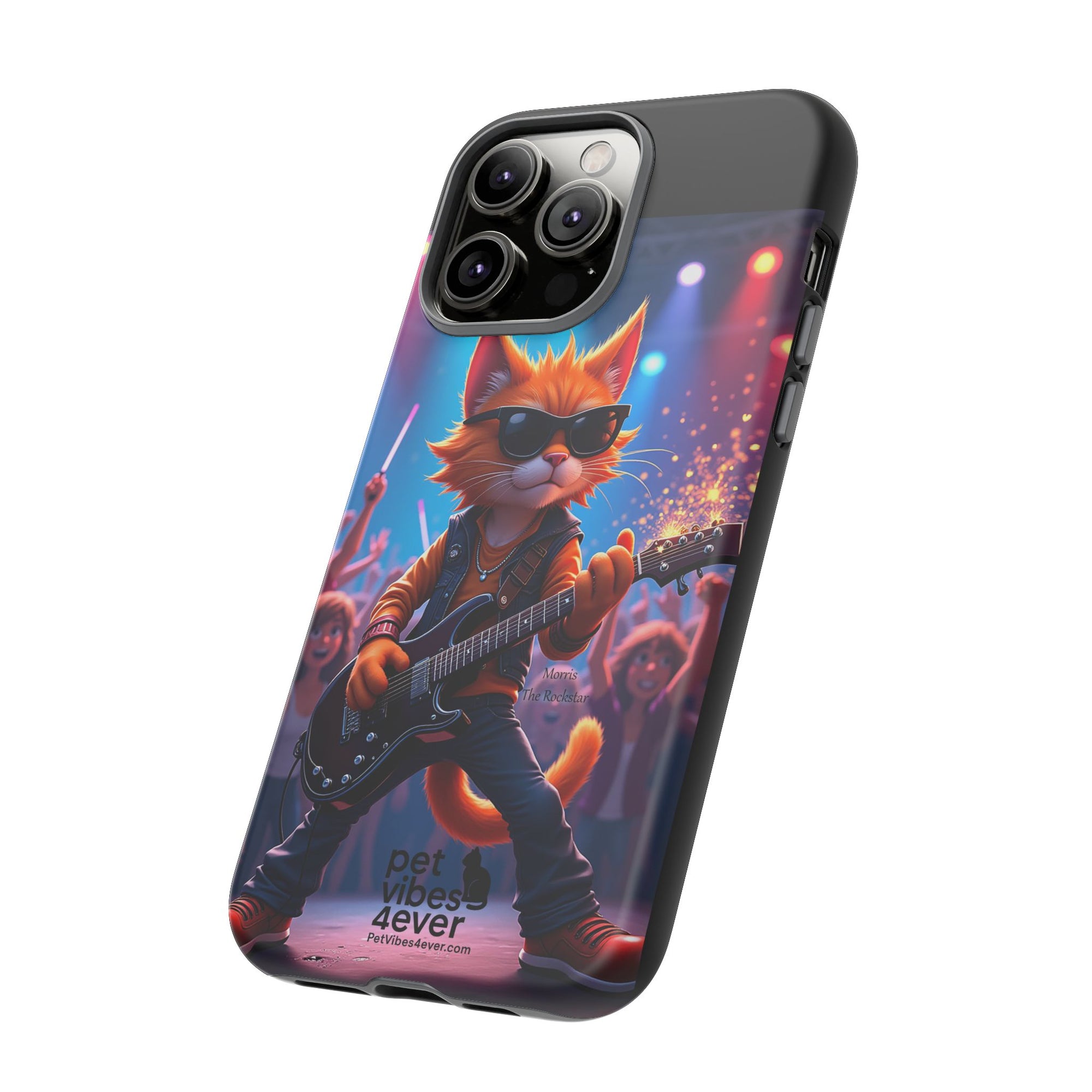 Rocking Cat Phone Case, Fun Cat Phone Cover, Cool Pet Vibes Gift, Music Lover Accessory, Unique Cat Phone Case