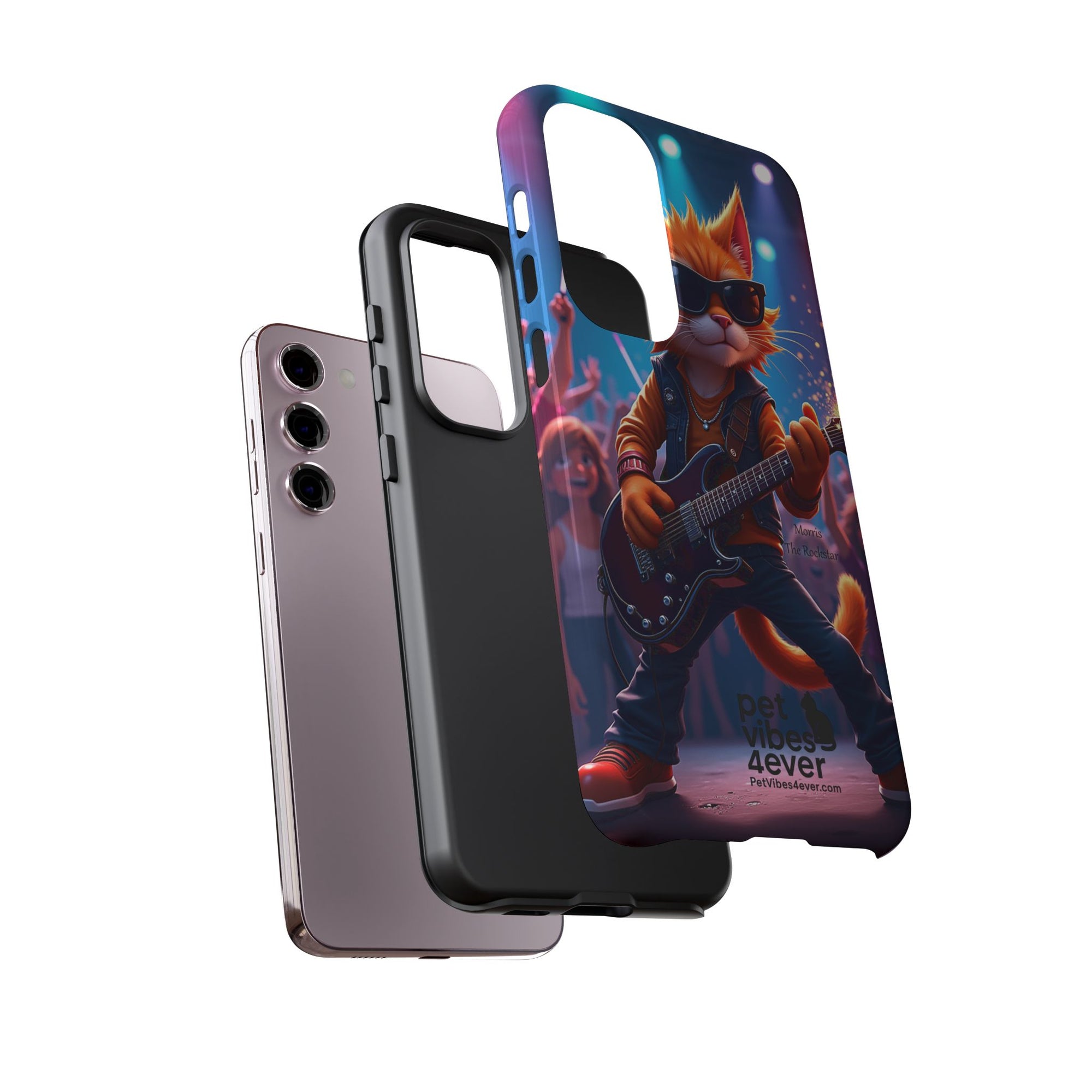 Guitar Cat Phone Case | Fun Pet Vibes | Unique Gift for Cat Lovers, Music Fans, Pet Owners, Birthday, Holidays, Personal Use