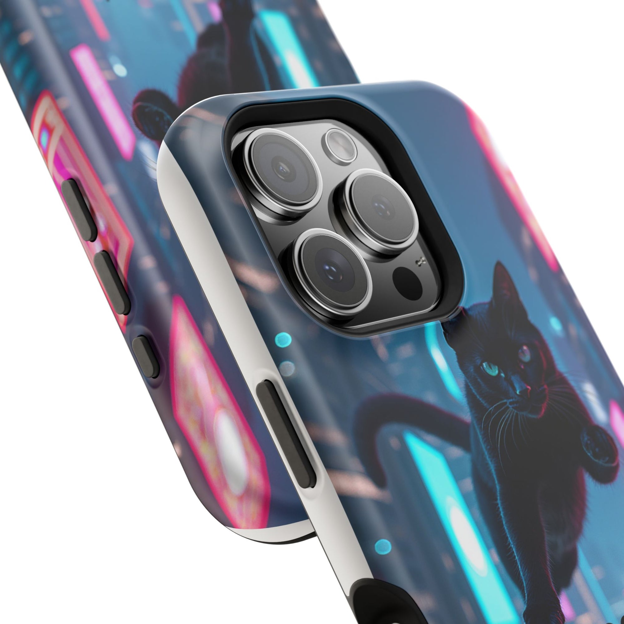 Cat-Themed Phone Case with Pet Vibes Design, Impact-Resistant Phone Case, Gift for Cat Lovers, Cute Pet Merchandise, Stylish Phone Accessory