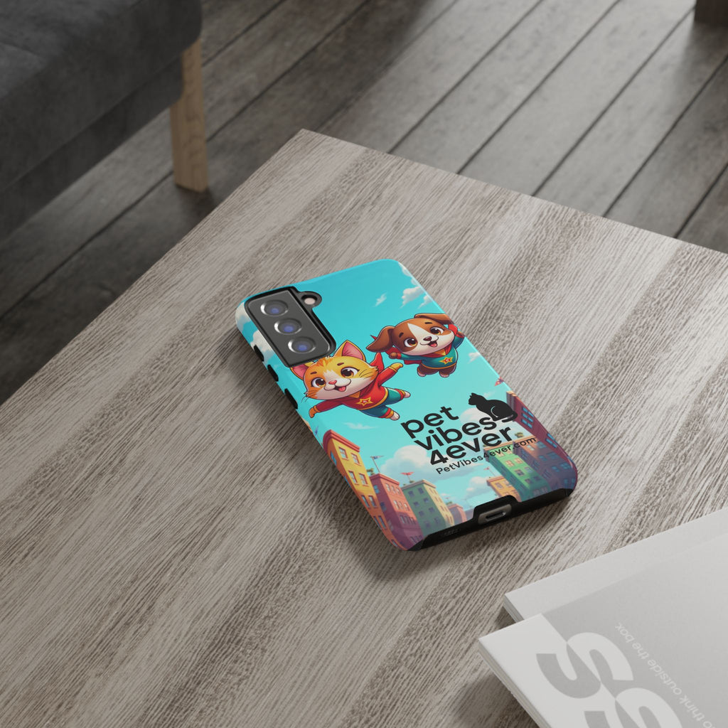 Pet Vibes Forever Tough Phone Cases, Cute Dog and Cat Design, Pet Lover Gift, Fun Phone Accessory, Animal Theme Decor