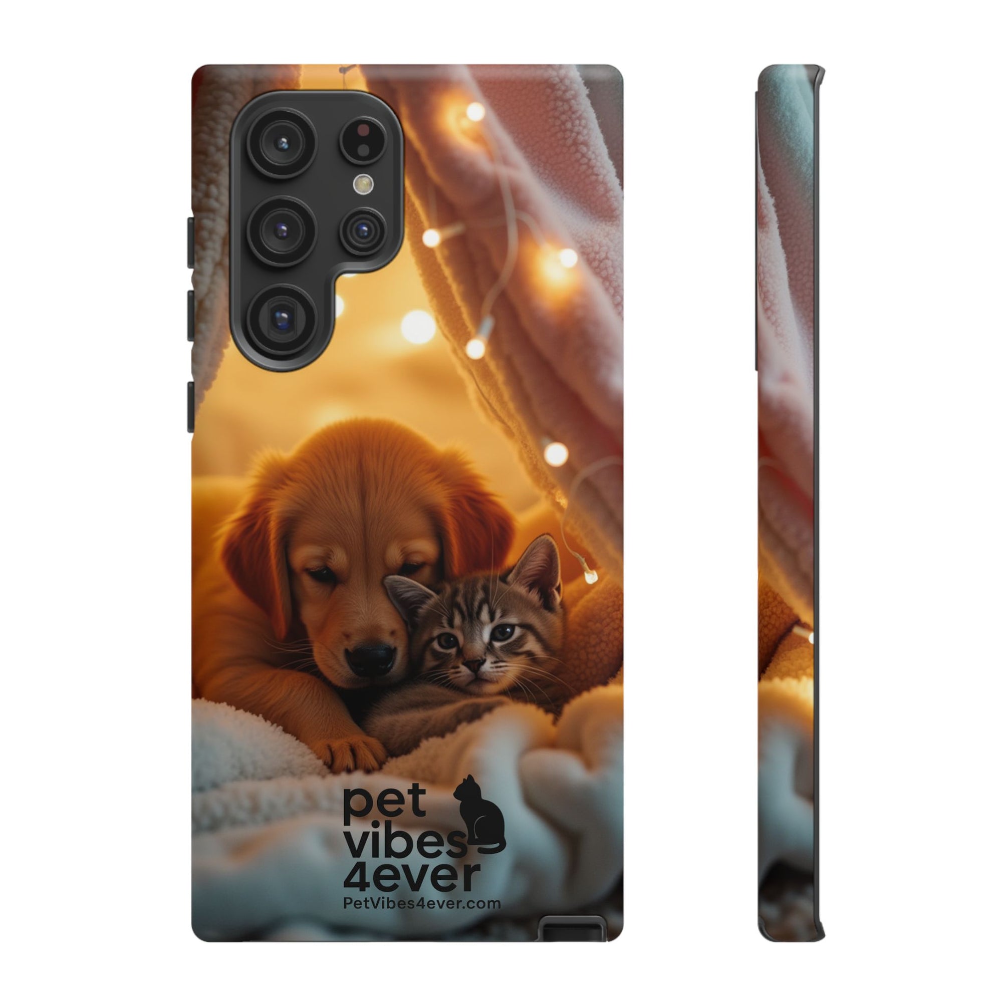 Pet Vibes Phone Case - Cute Dog & Cat Design, Animal Lover Gift, Customizable Pet Phone Cover, Collage Print Case for Kids