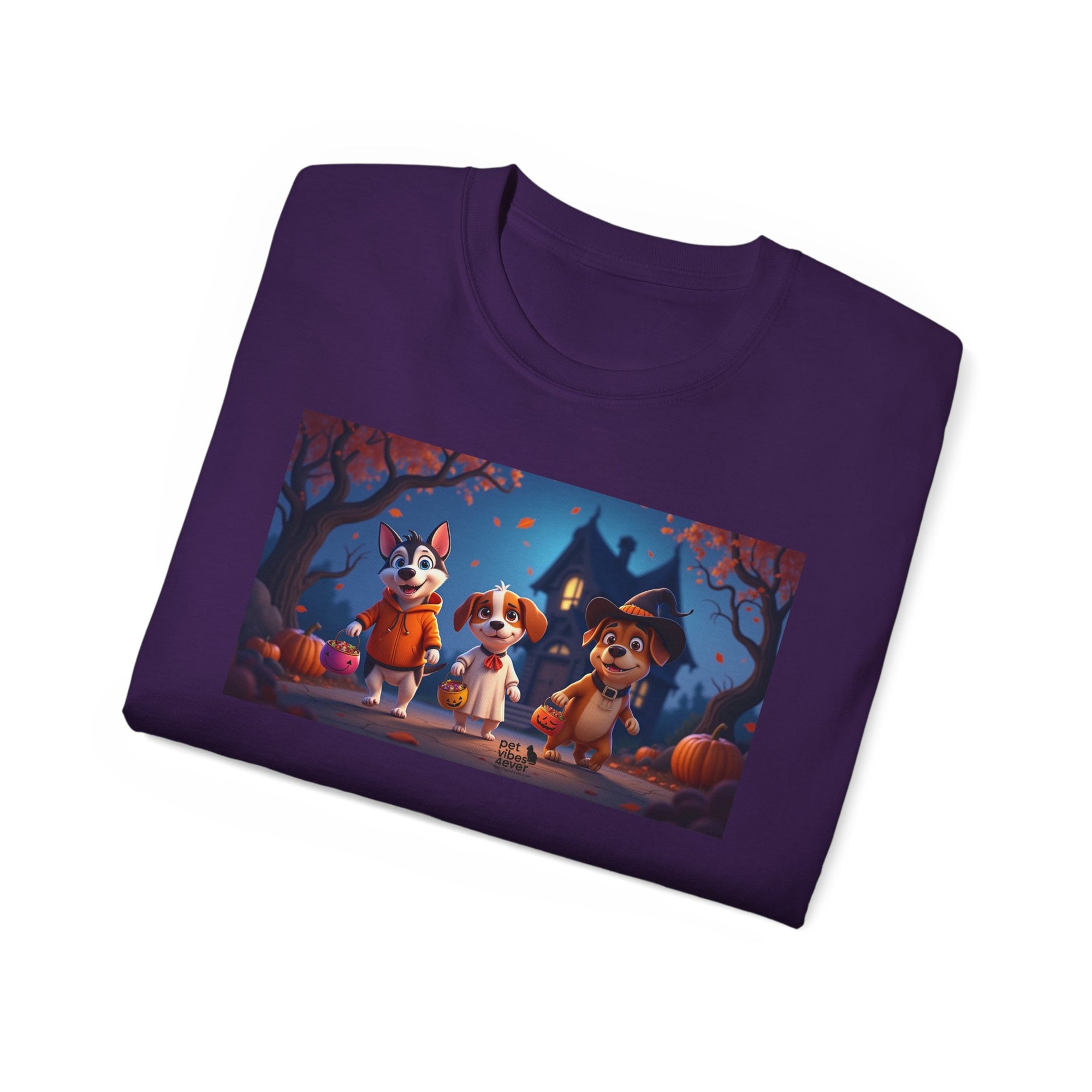 Whimsical Halloween Animal Tee, Unisex Cotton Shirt, Cute Graphic Tee, Fall Festival Apparel, Spooky Season Gift