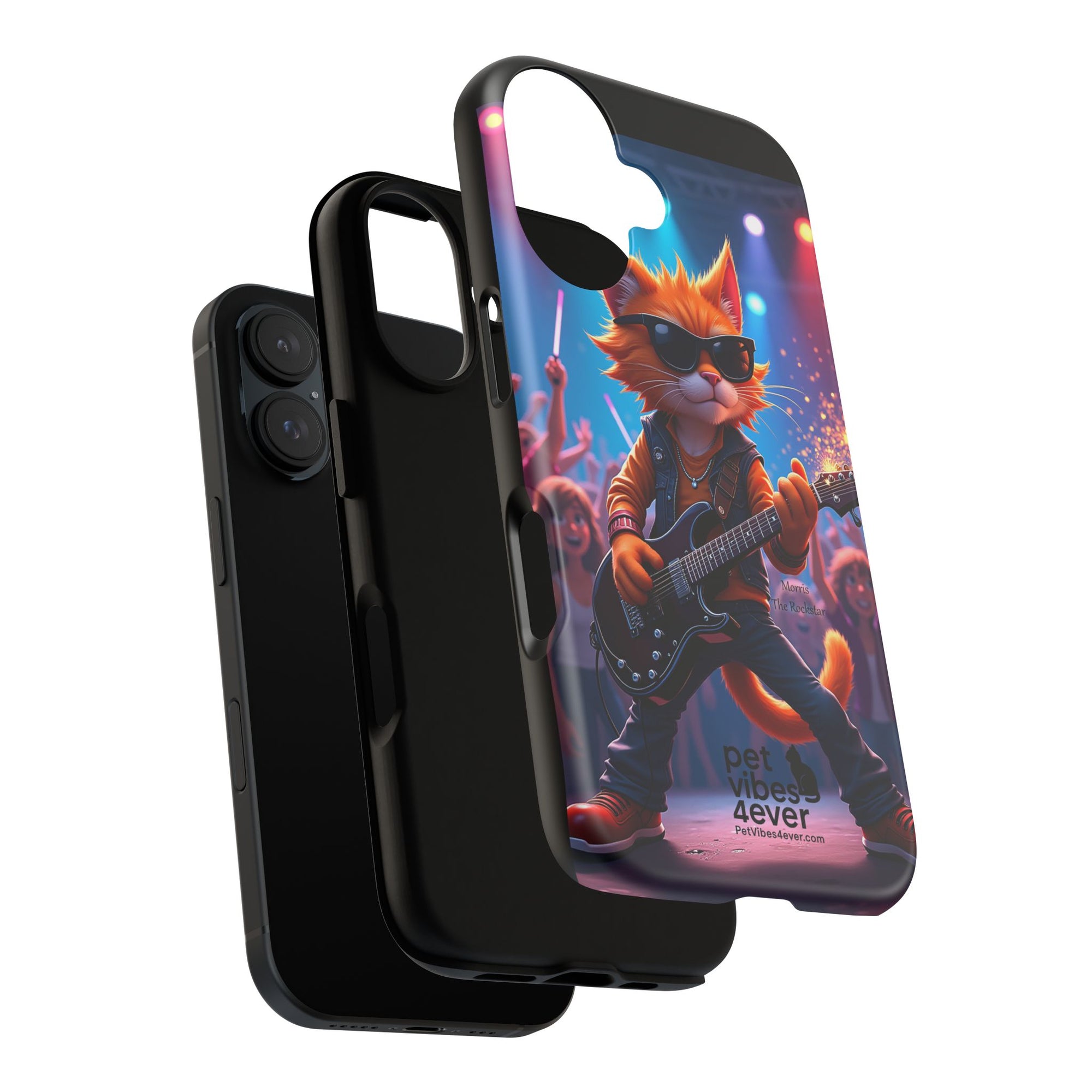 Rocking Cat Phone Case, Fun Cat Phone Cover, Cool Pet Vibes Gift, Music Lover Accessory, Unique Cat Phone Case