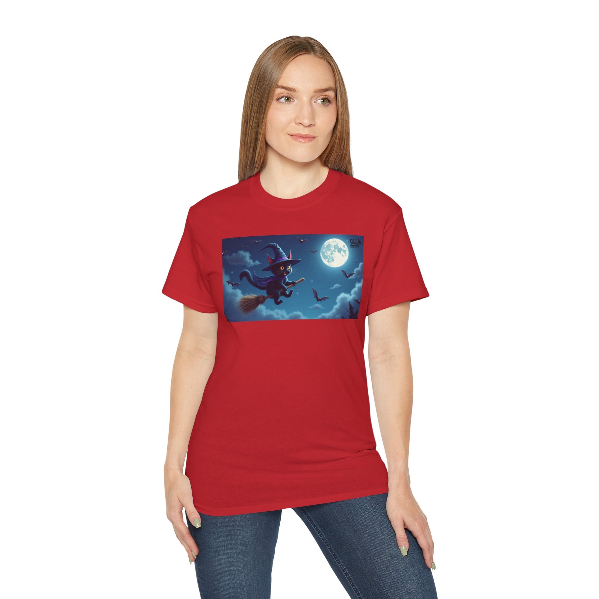 Moonlit Witch Unisex Tee | Spooky Vibes, Halloween Must-Have, Cozy Gift, Comfortable Everyday Wear, Magical Spirit Apparel