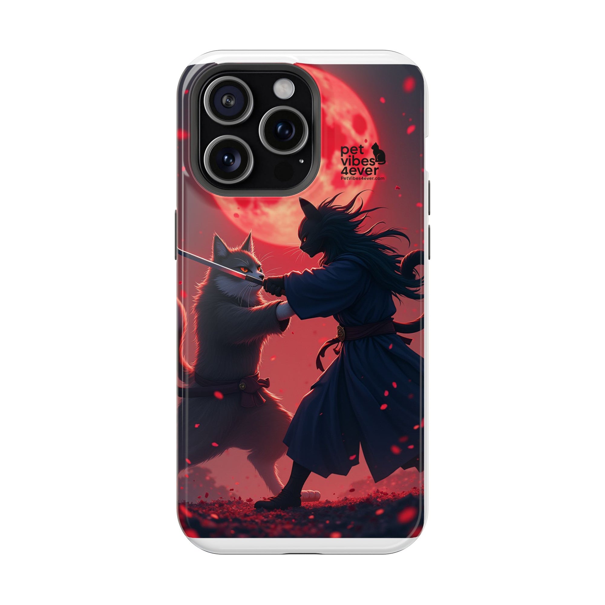 Samurai Cat Phone Case – Impact-Resistant, Pet Lovers, Cool Tech Accessories, Anime Aesthetic, Unique Gifts