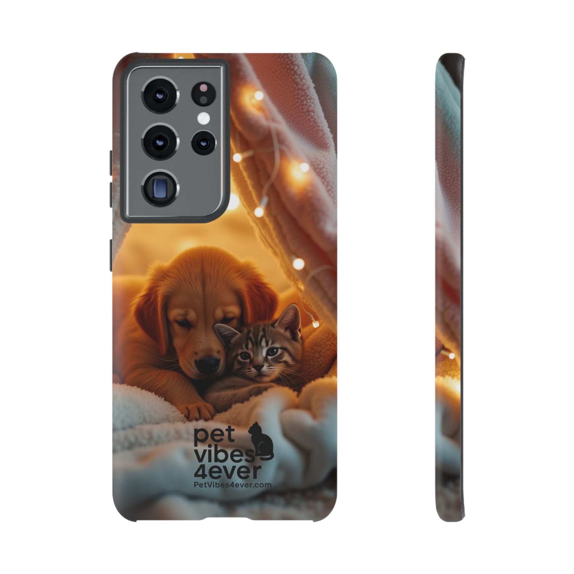 Pet Vibes Phone Case - Cute Dog & Cat Design, Animal Lover Gift, Customizable Pet Phone Cover, Collage Print Case for Kids