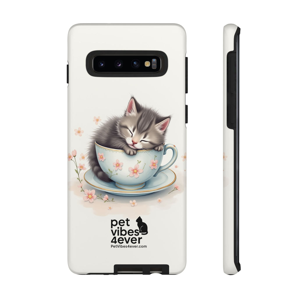 Cute Cat Phone Case, Pet Lover Gift, Soft Kitty Design, Floral Tech Accessory, Unique Animal Case, iPhone Cover, Birthday Present