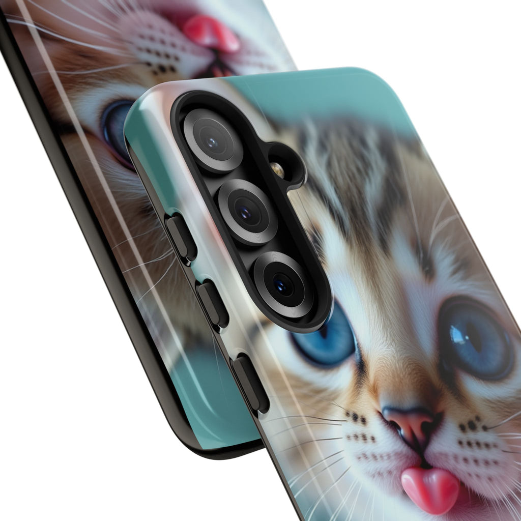 Cute Cat Phone Case, Pet Lover Gift, Durable Phone Cover, Animal Print Case, Cute Kitten Accessory