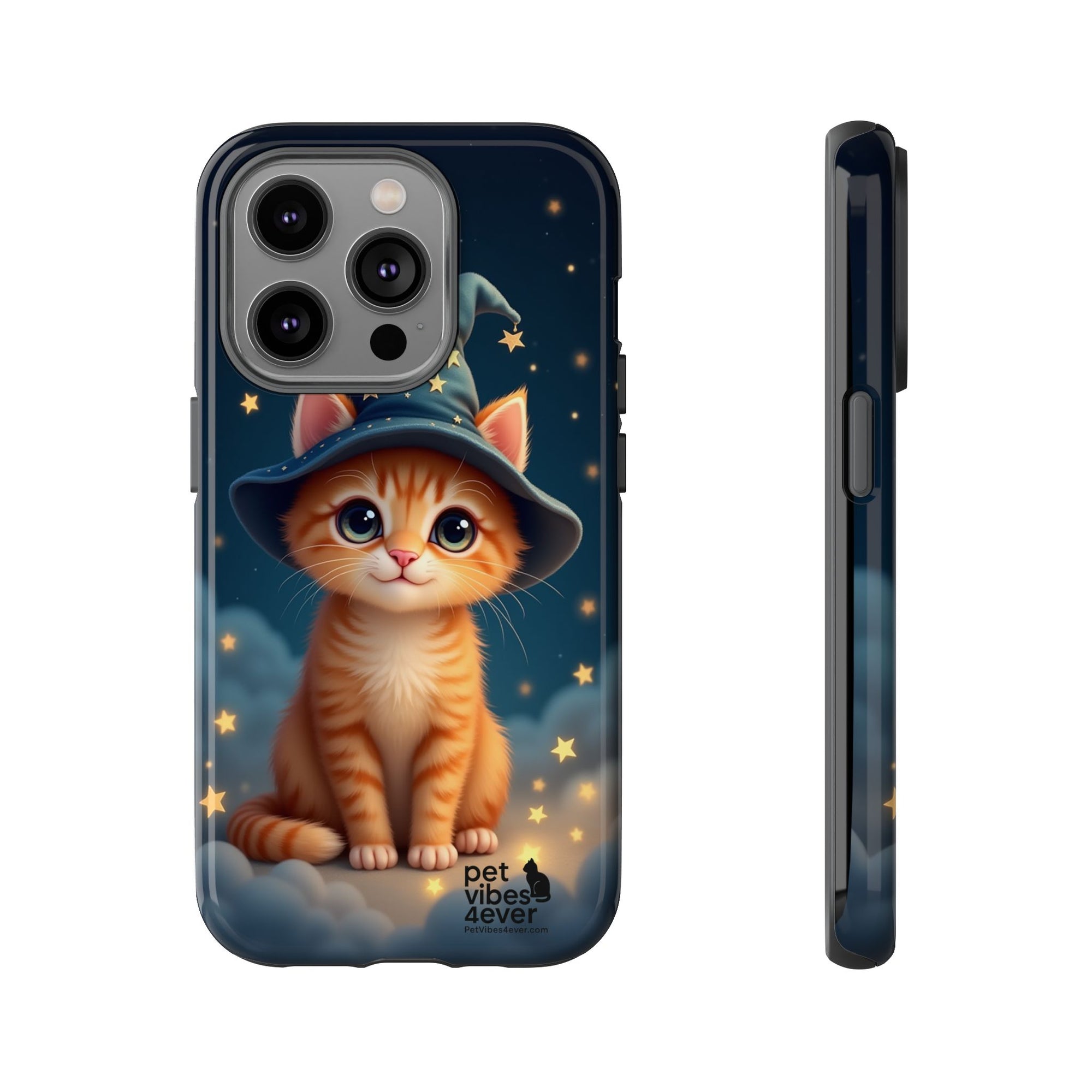 Cat-Themed Phone Case, Cute Cat Case, Pet Lover Gift, Kawaii Phone Accessory, Celestial Cat Design, Stylish Gadget Protector