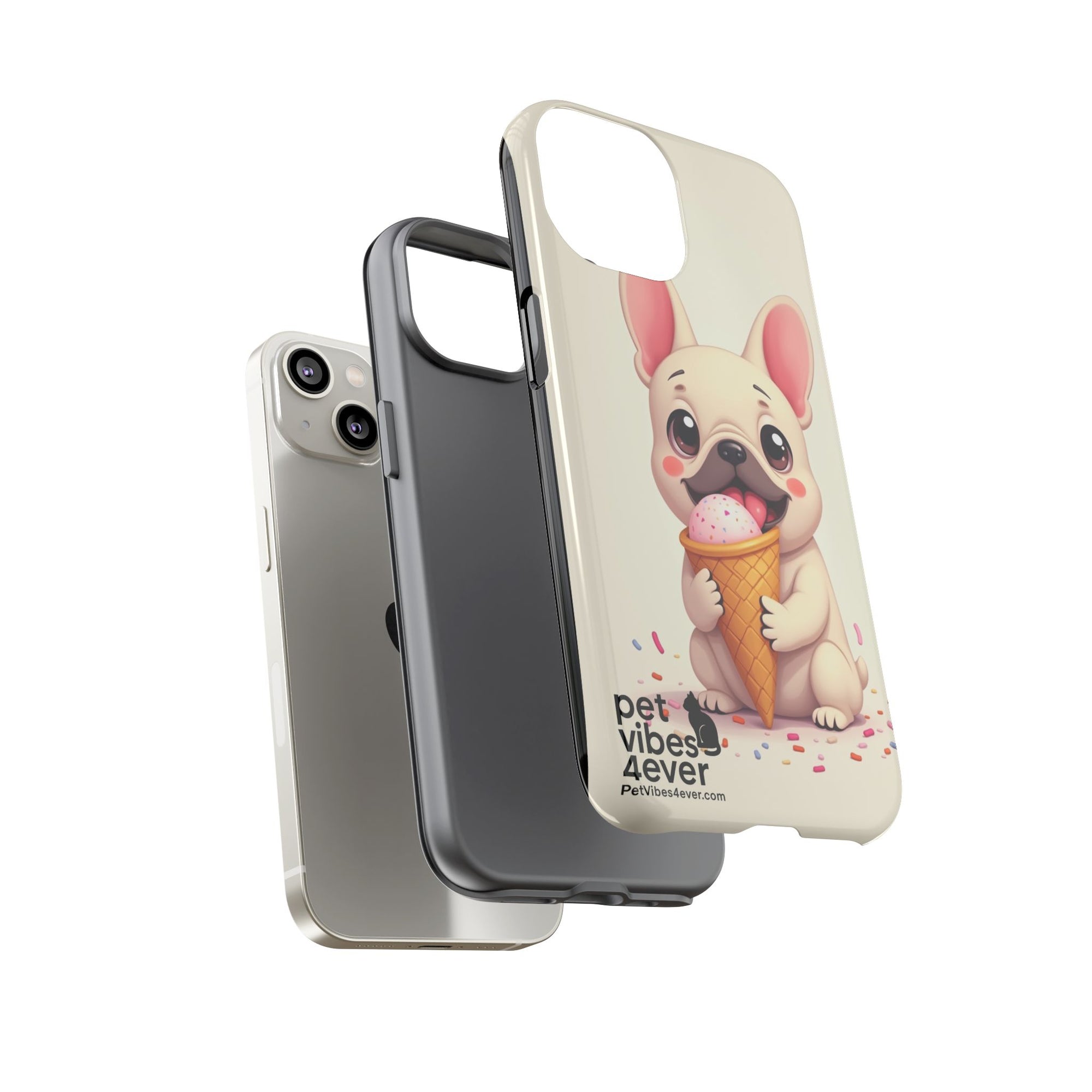 Cute Dog Case, Adorable Puppy Phone Cover, Pet Lover Gift, Ice Cream Design, Fun Accessories for Pet Owners