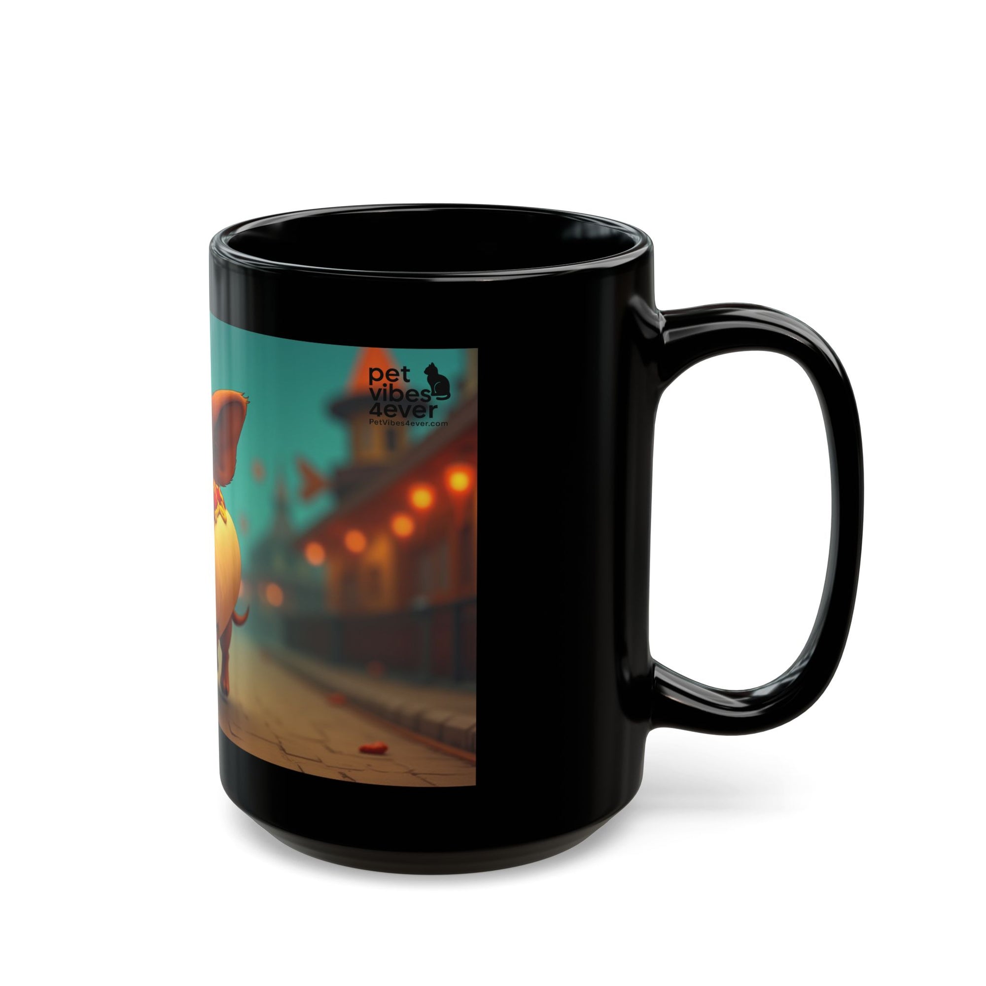 Funny Corgi Black Mug, Cute Dog Lover Gift, Ceramic Coffee Cup, Pet Lover Present, Animal-Themed Drinkware, Birthday Gift