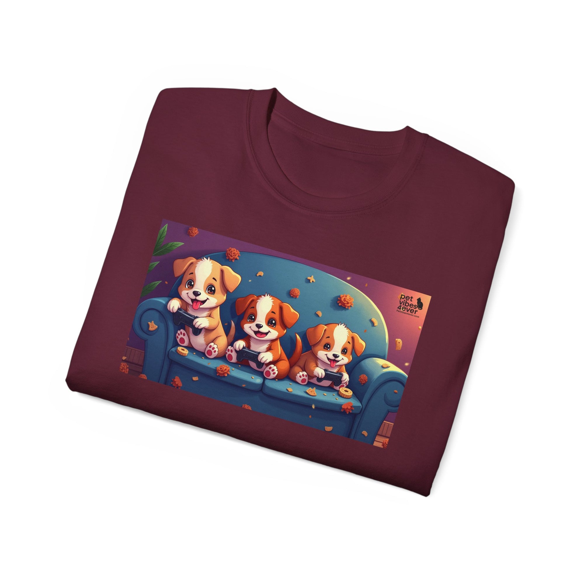 Cute Puppy Friends Unisex Tee, Pet Lover Gift, Dog Themed Shirt, Casual Wear, Animal Lover Apparel