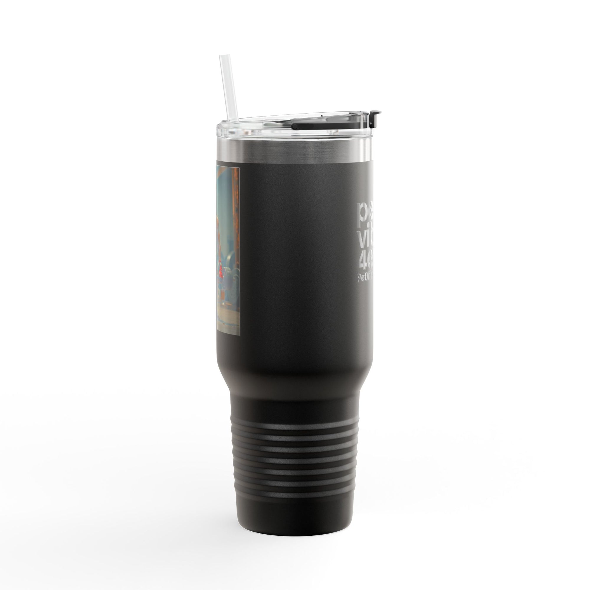 Insulated Travel Mug, Pet Lover's 40oz Coffee Tumbler, Perfect for Hot Drinks, Gifts for Cat Owners, Travel Companion, Pet Vibes 4ever