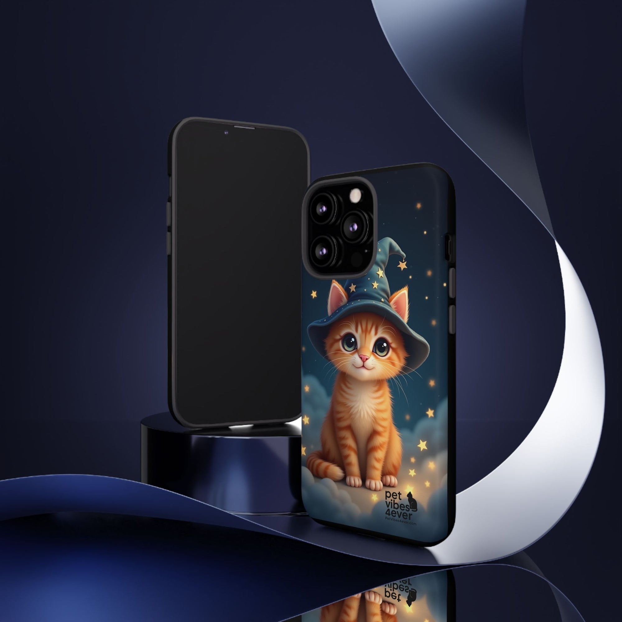 Cat-Themed Phone Case, Cute Cat Case, Pet Lover Gift, Kawaii Phone Accessory, Celestial Cat Design, Stylish Gadget Protector