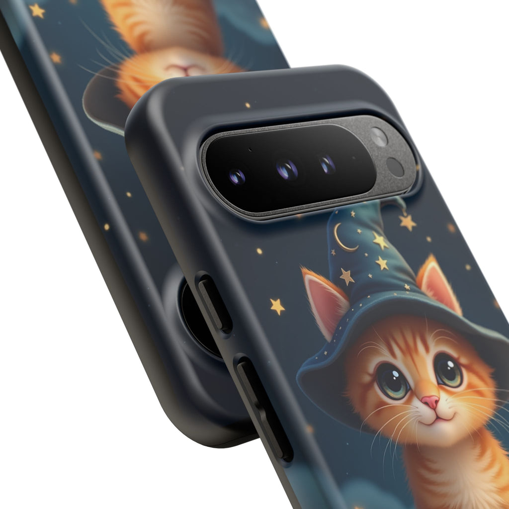 Cat-Themed Phone Case, Cute Cat Case, Pet Lover Gift, Kawaii Phone Accessory, Celestial Cat Design, Stylish Gadget Protector