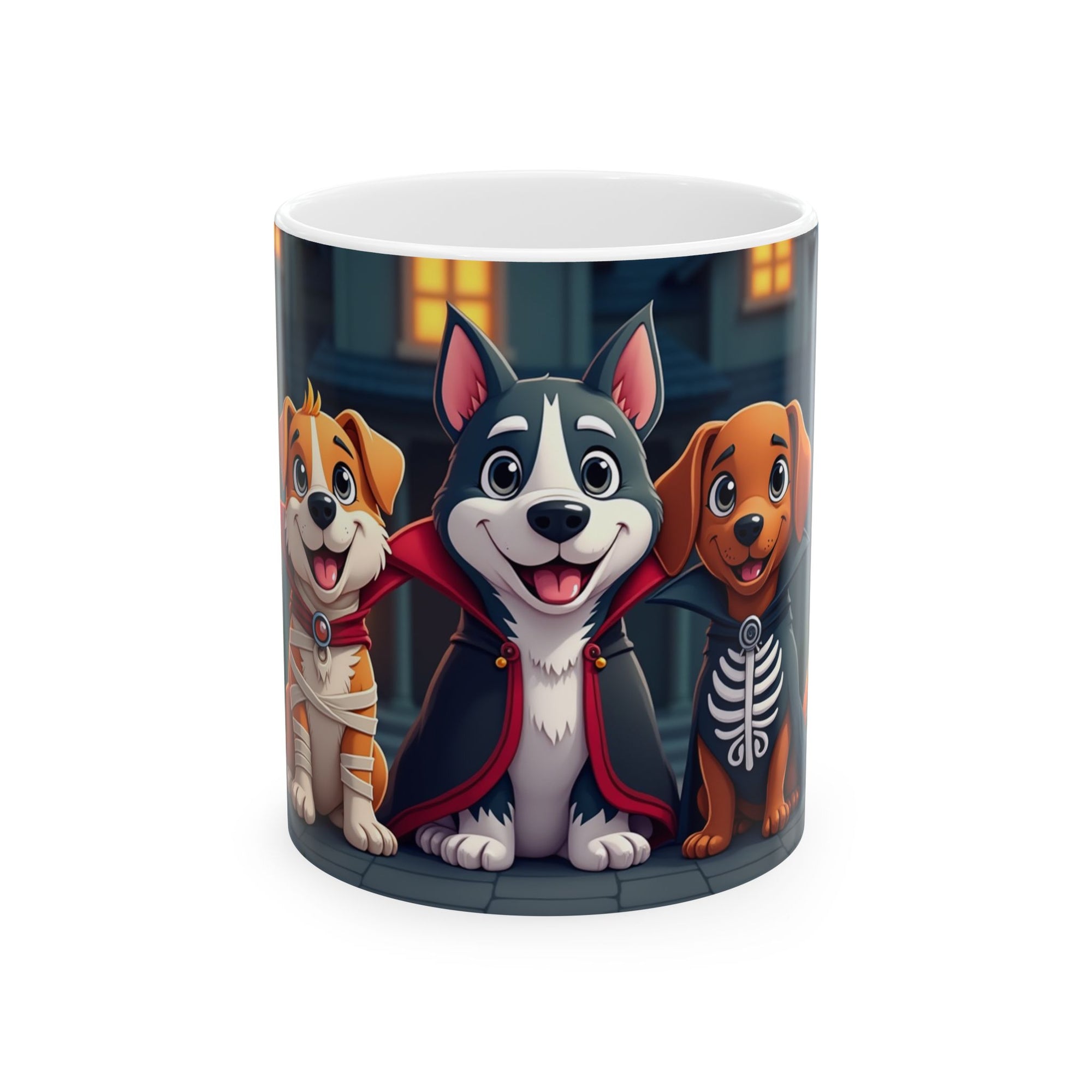 Halloween Dog Lover's Ceramic Mug, Cute Pup Design, 11oz, 15oz, Perfect for Gifts, Home Decor, Pet Lovers, Coffee, Hot Chocolate