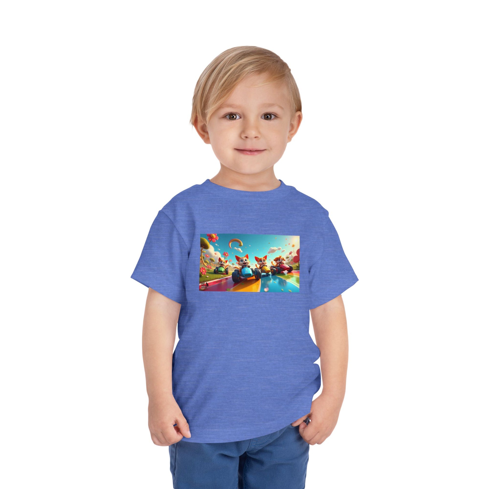Colorful Toddler Short Sleeve Tee, Fun Kids T-Shirt, Summer Playwear, Birthday Gift, Rainbow Design Tee, Everyday Playwear