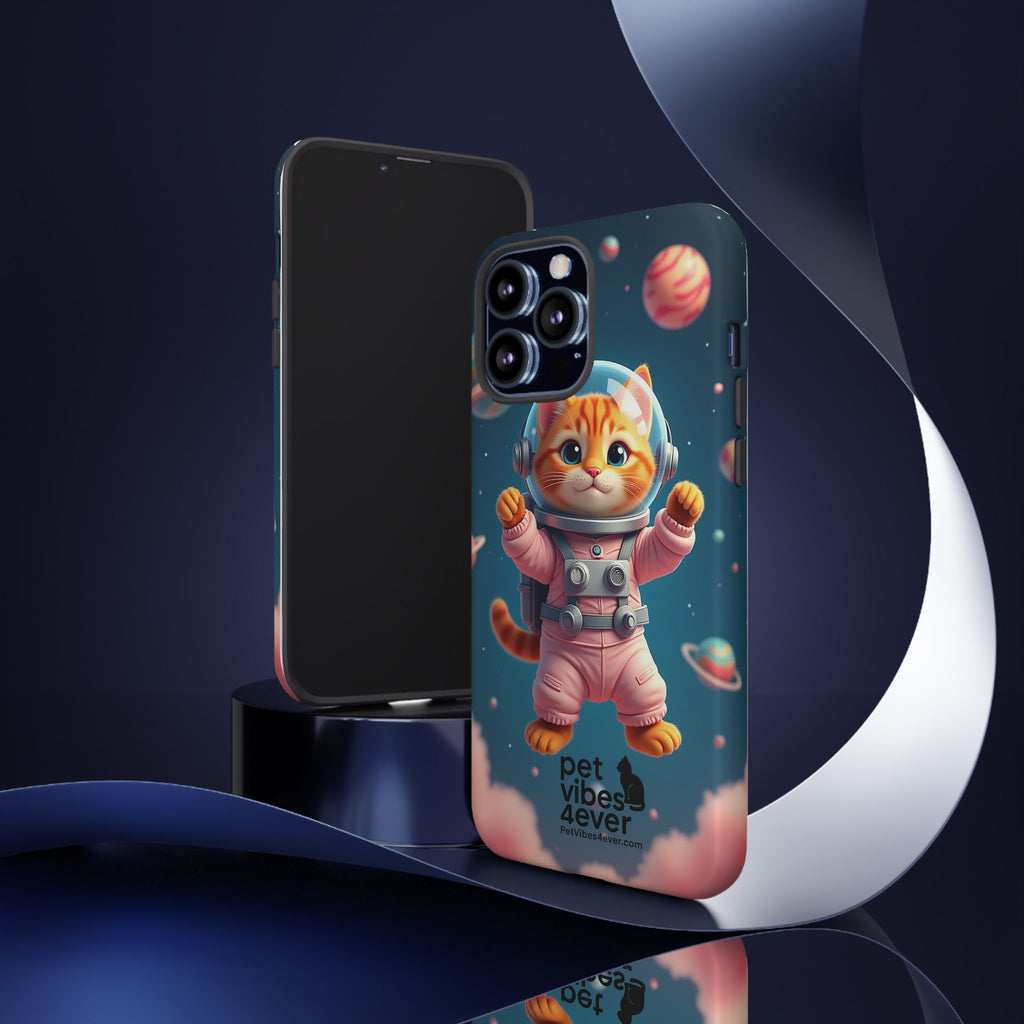 Cute Cat Phone Case, Cat Lovers Gift, Astrological Accessories, Fun Tech Gear, Space Theme Phone Cover